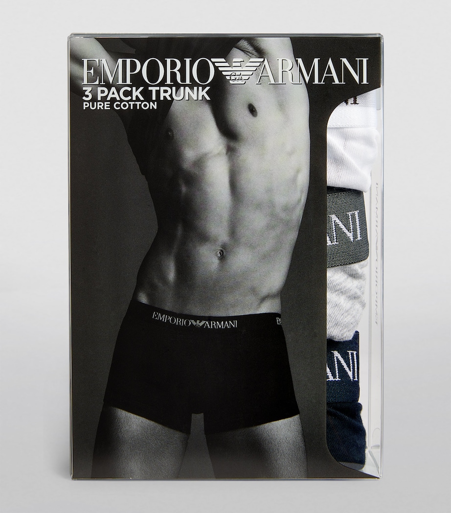 Pure Cotton Trunks (Pack of 3) 40510 WHITE/GRY/MRNE Image 4