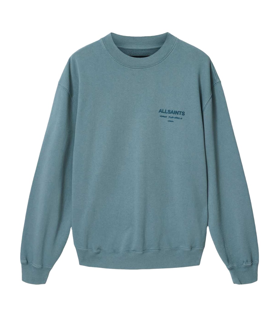 AllSaints Mens Xander Sweatshirt Lunar Blue Image 1
