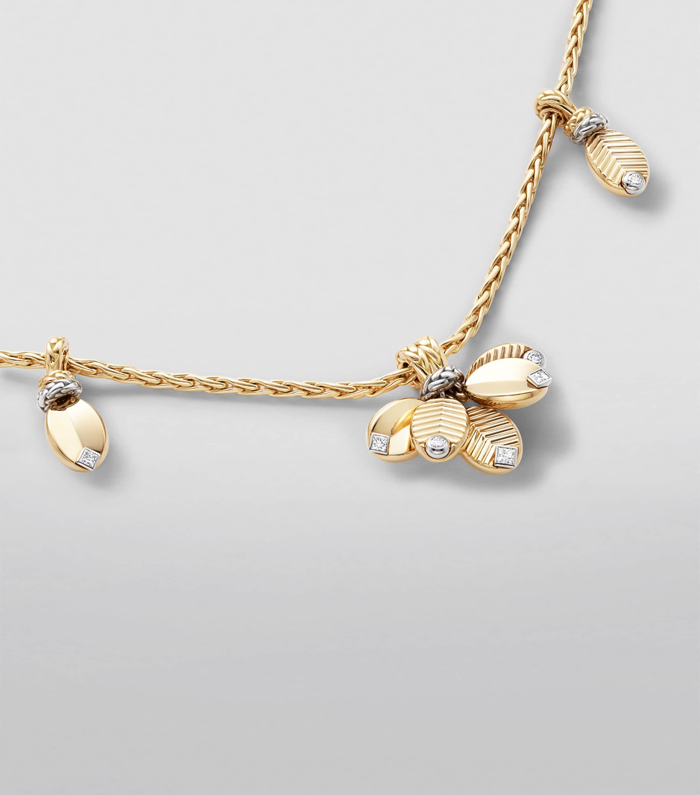 Yellow Gold and Diamond Grain de Café Necklace YELLOW GOLD Image 2