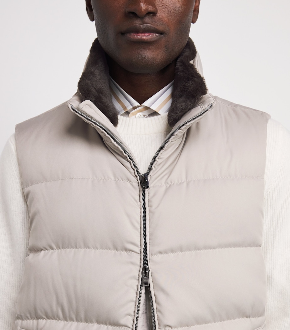 Herno Mens Down Quilted Gilet Grigio Perla Image 3