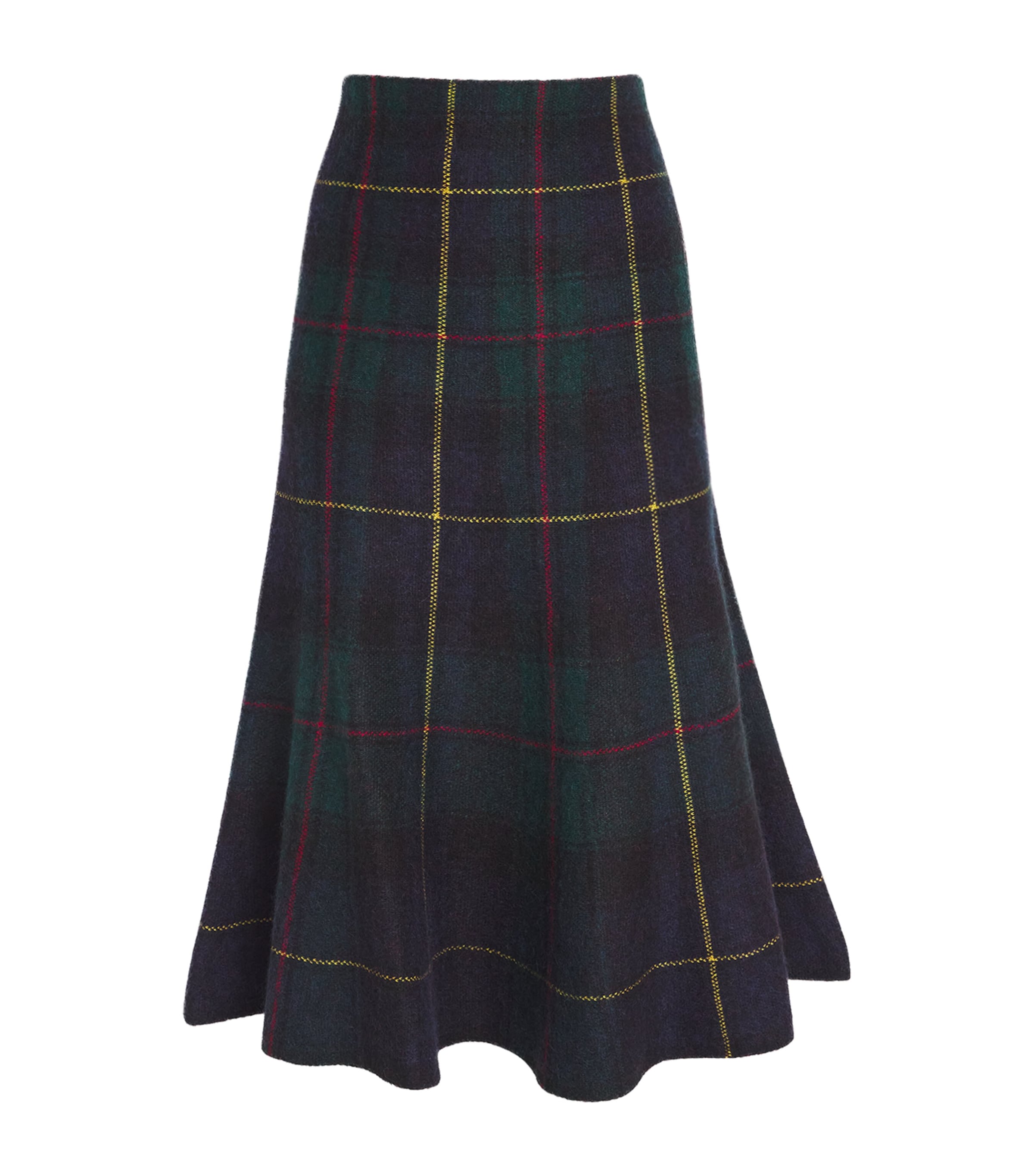 Polo Ralph Lauren Alpaca-wool-blend Plaid Midi Skirt In Multi