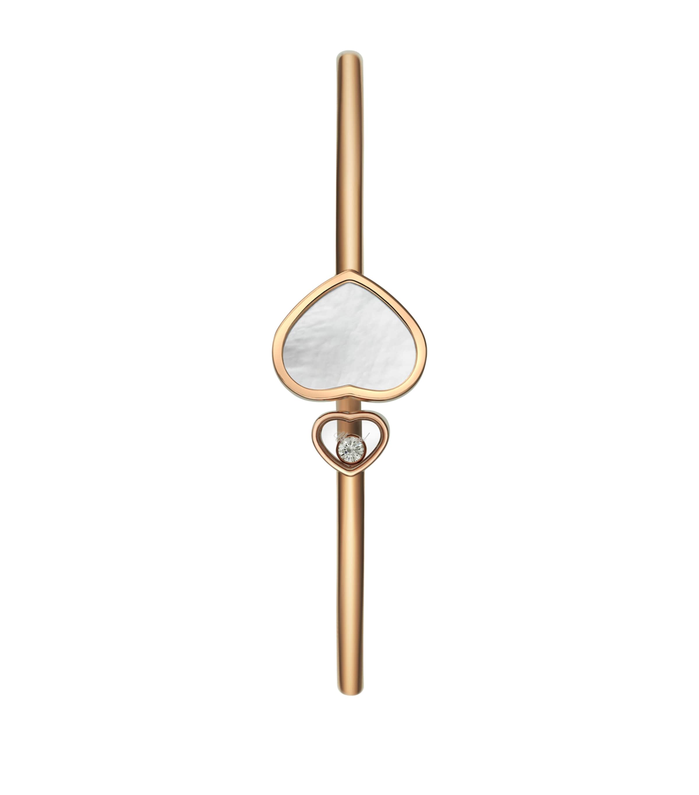 Rose Gold and Diamond Happy Hearts Bangle Image 3