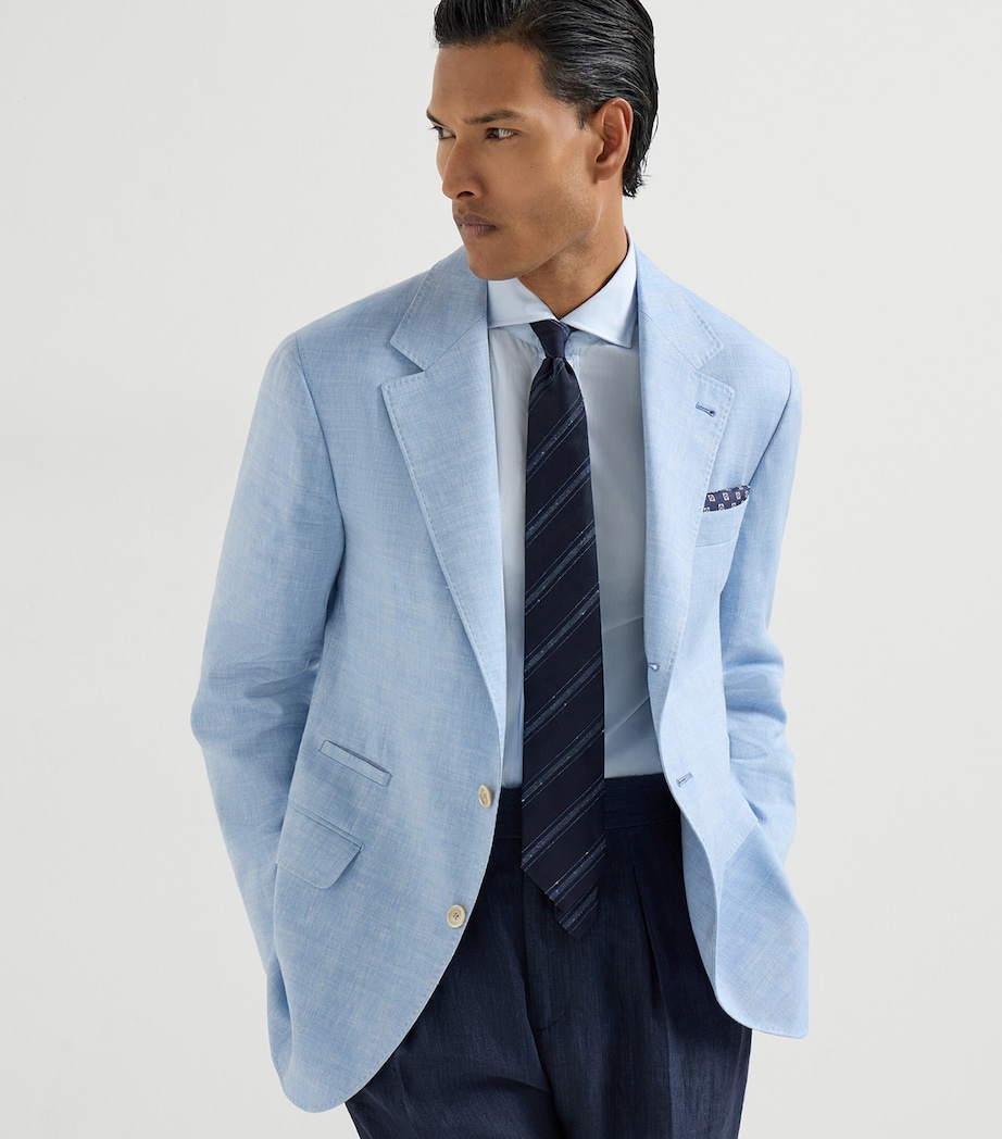Brunello Cucinelli Mens Linen-Wool Deconstructed Blazer Image 3