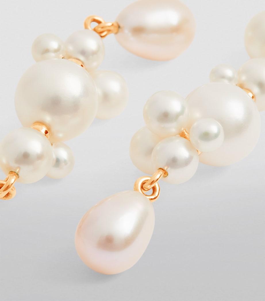 Yellow Gold and Pearl Petite Splash Earrings YELLOW GOLD Image 6