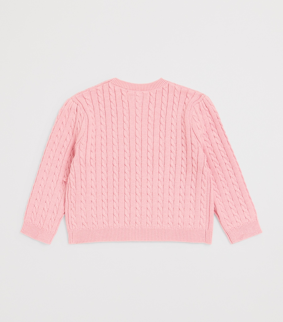 Cotton Open-Neck Cardigan (3-24 Months) LT PINK Image 2