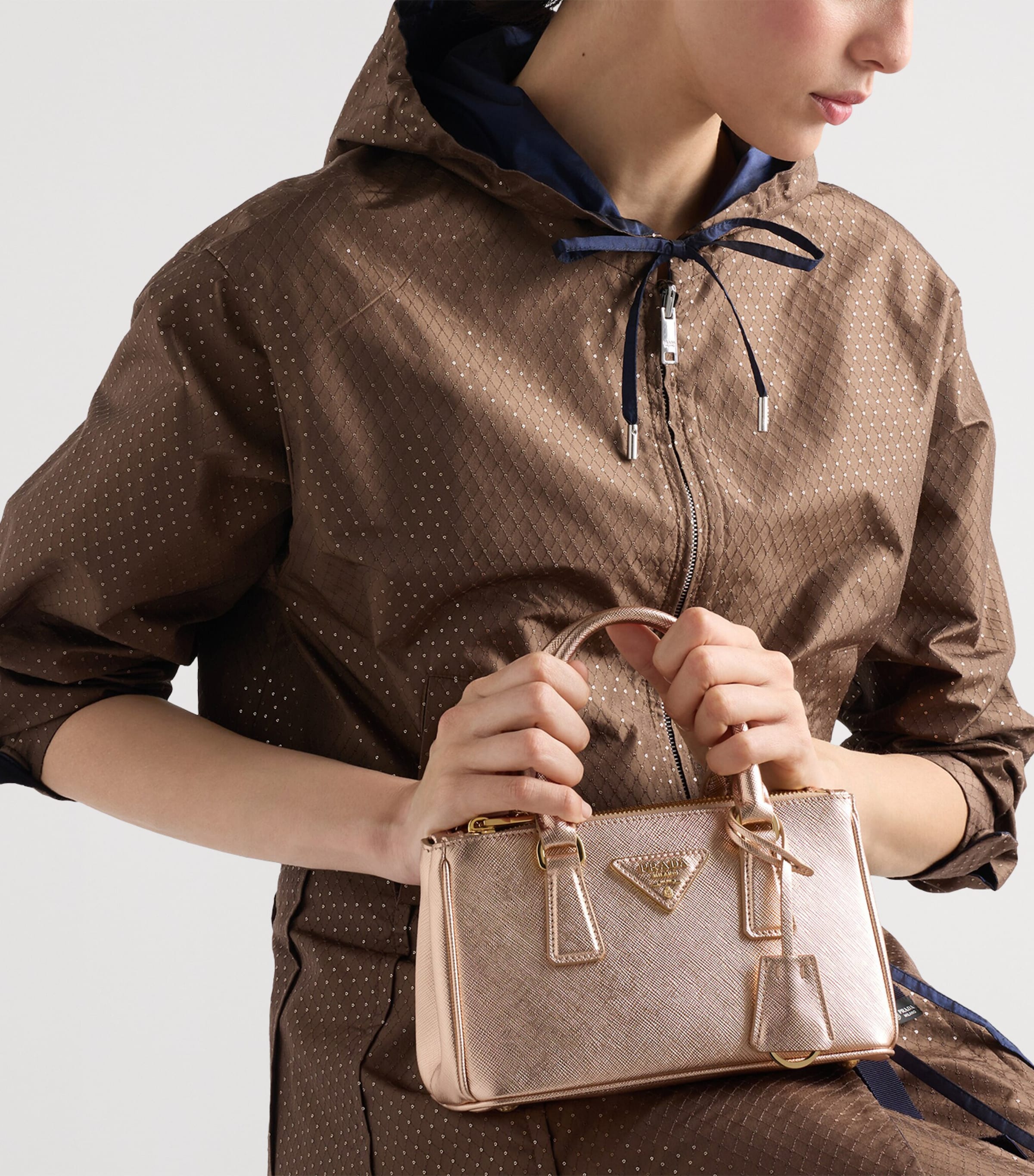 Prada Mini Saffiano Leather Galleria Top-Handle Bag Powder Image 2