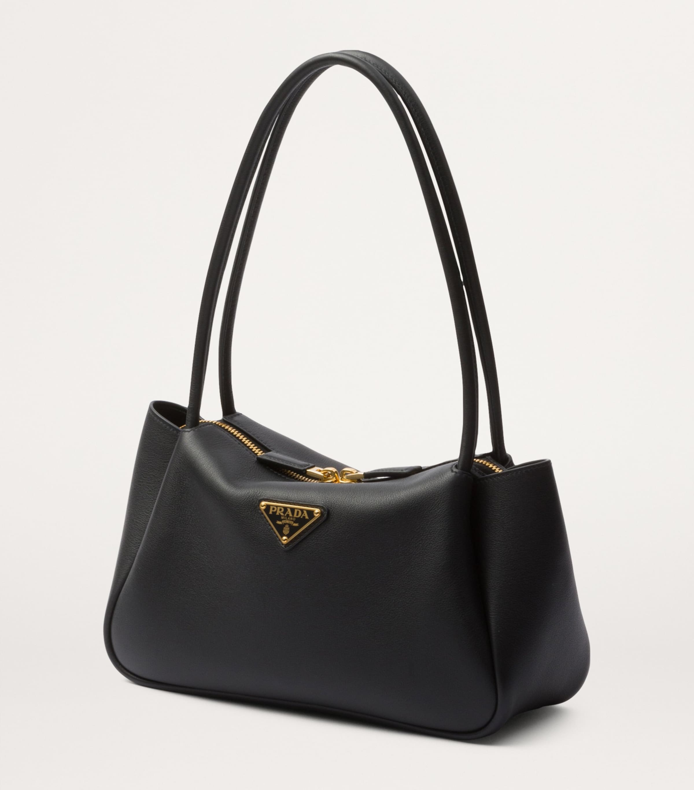 Prada Black Medium Leather Darling Shoulder Bag | Harrods UK