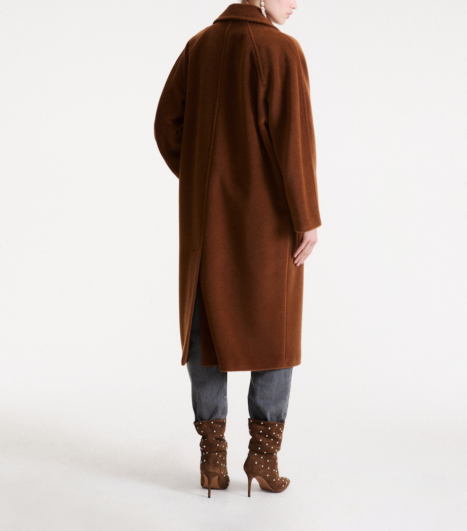 Marella Womens Virgin Wool Wrap Coat Caramel Image 3