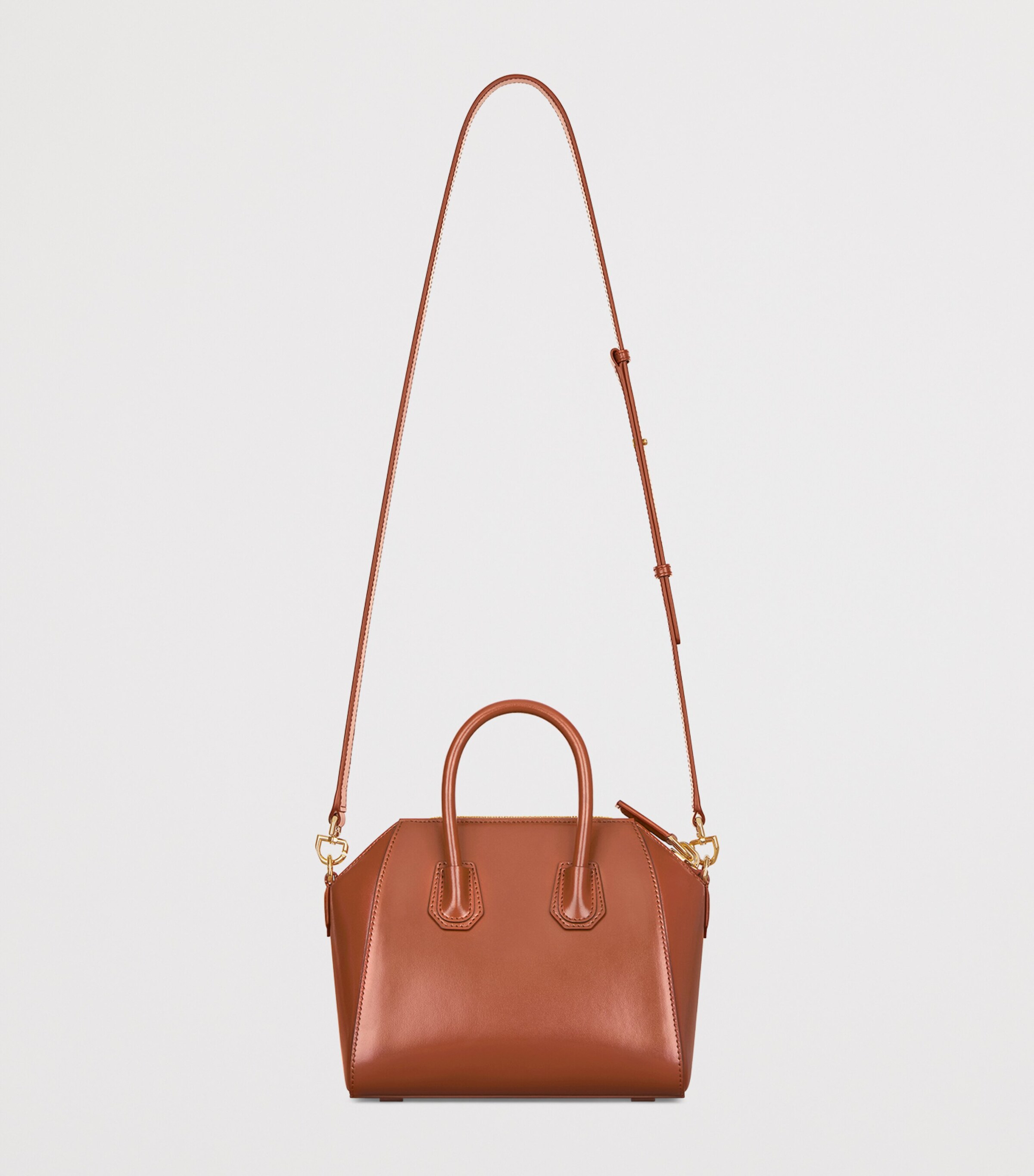 Mini Leather Antigona Top-Handle BAg CARAMEL BROWN Image 4