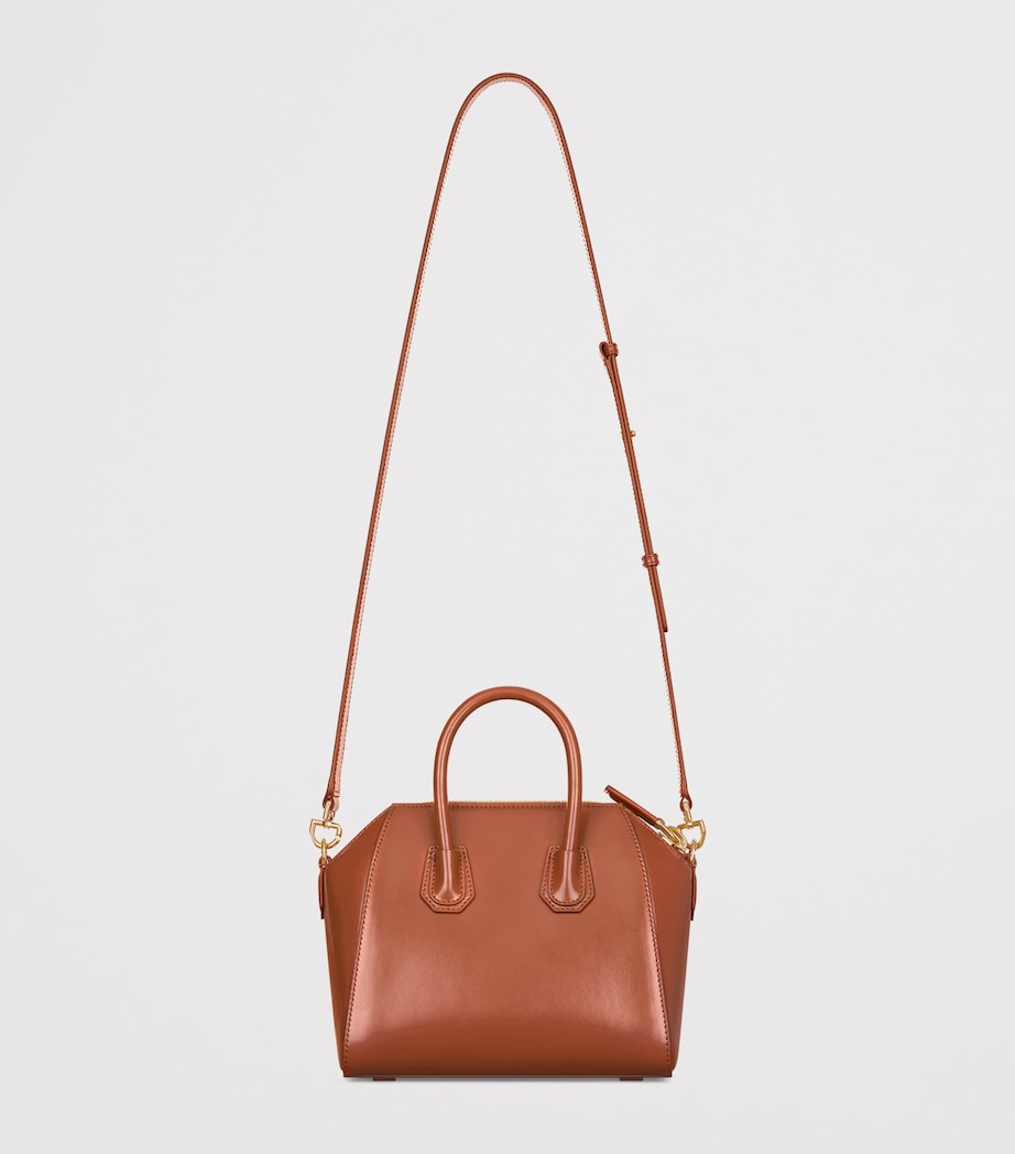 Mini Leather Antigona Top-Handle BAg CARAMEL BROWN Image 4