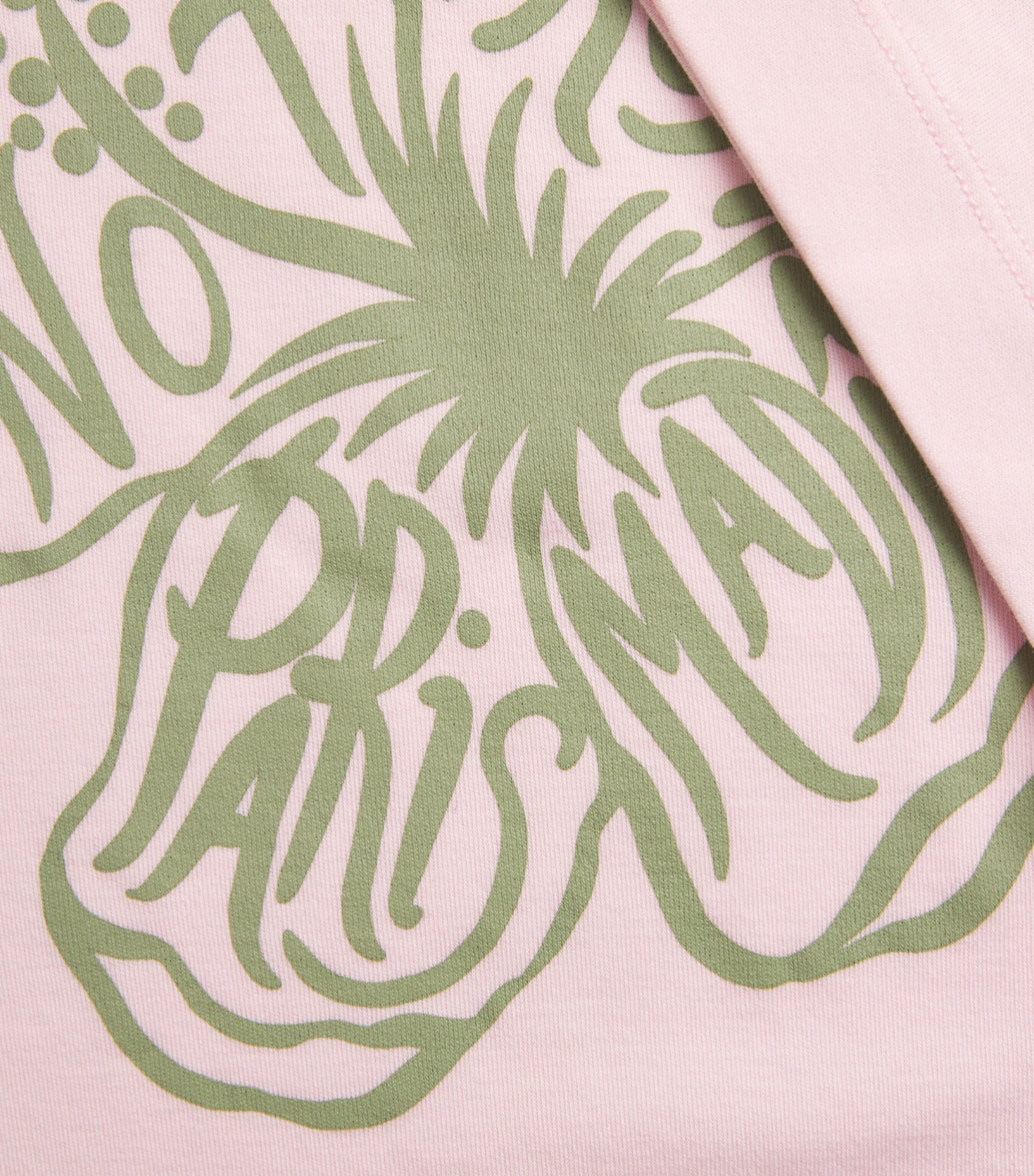 Drôle De Monsieur Mens Cotton Hibiscus Slogan T-Shirt Light Pink Image 6