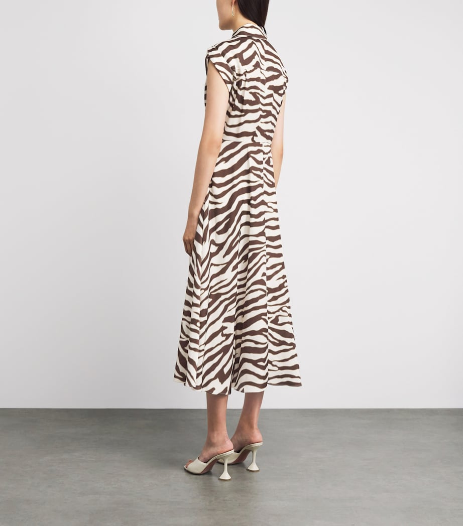 Toccin Womens Zebra Serena Midi Shirt Dress Natural Zebra Image 4