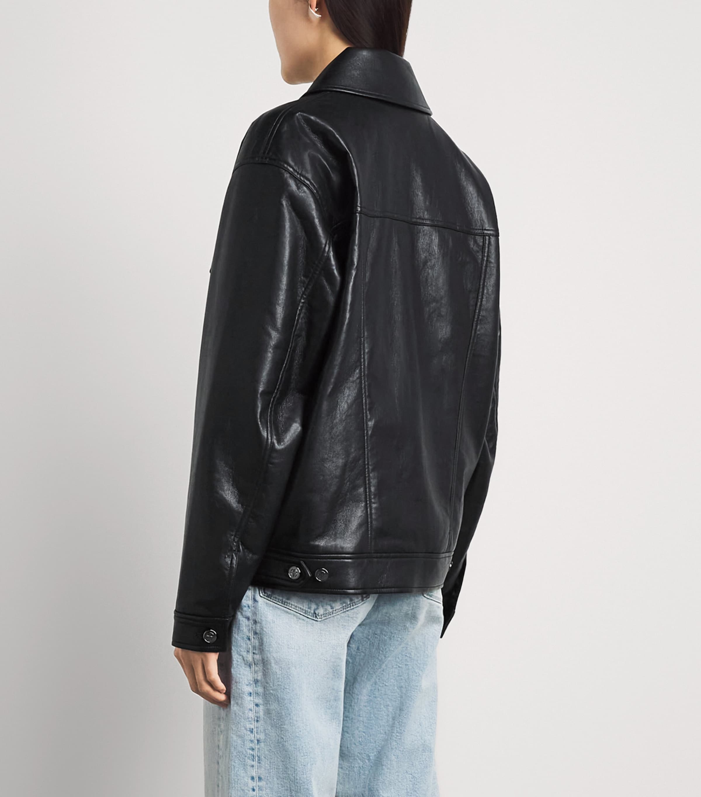 ANINE BING Womens Oversized Rory Jacket Black Image 5