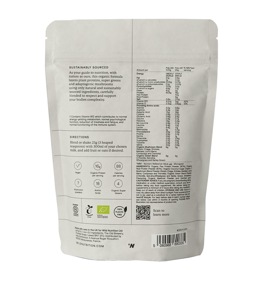 Food-Grown Organic Protein + Superfood Powder (370g) NO COLOUR Image 3