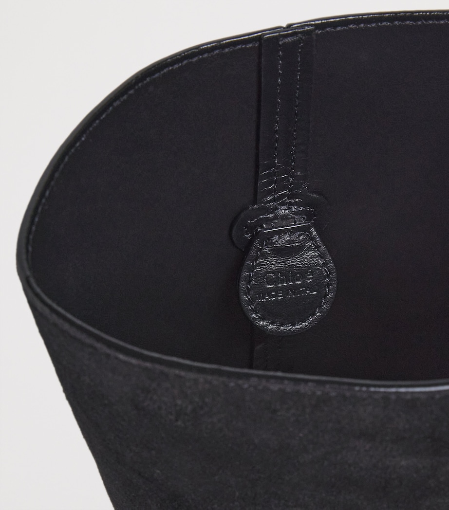 Small Suede Eden Treasures Bucket Bag BLACK Image 3