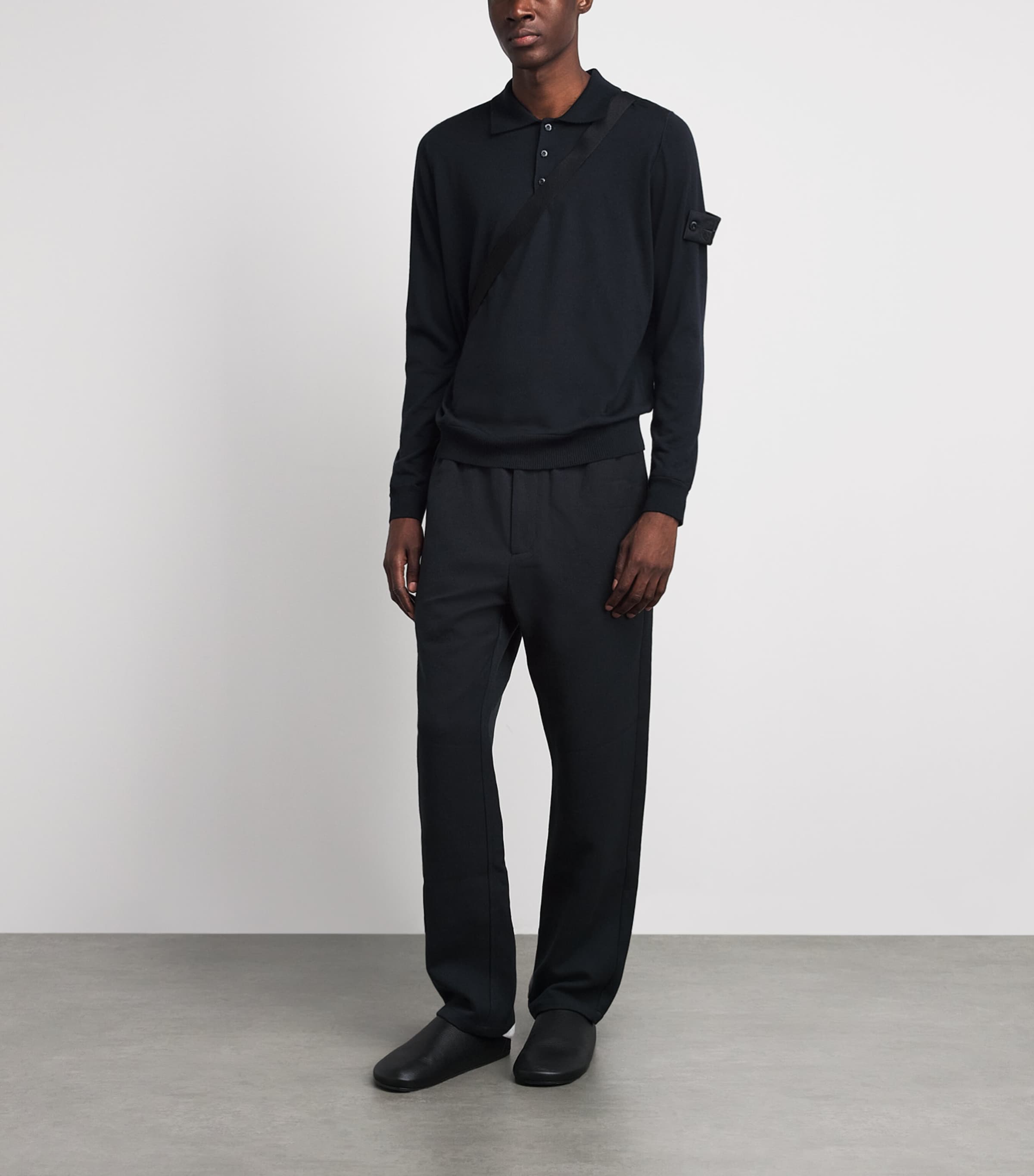 Stone Island Mens Virgin Wool Ghost Polo Sweater Image 2