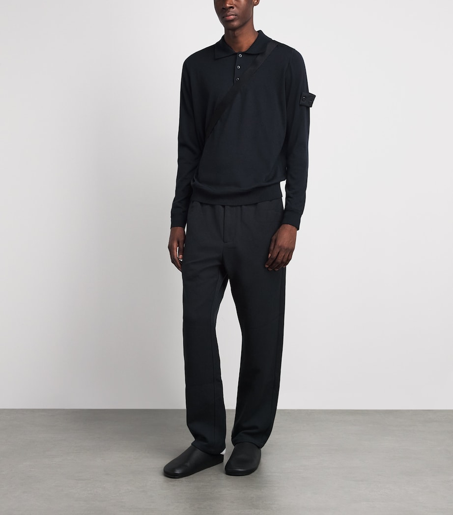 Stone Island Mens Virgin Wool Ghost Polo Sweater Image 2