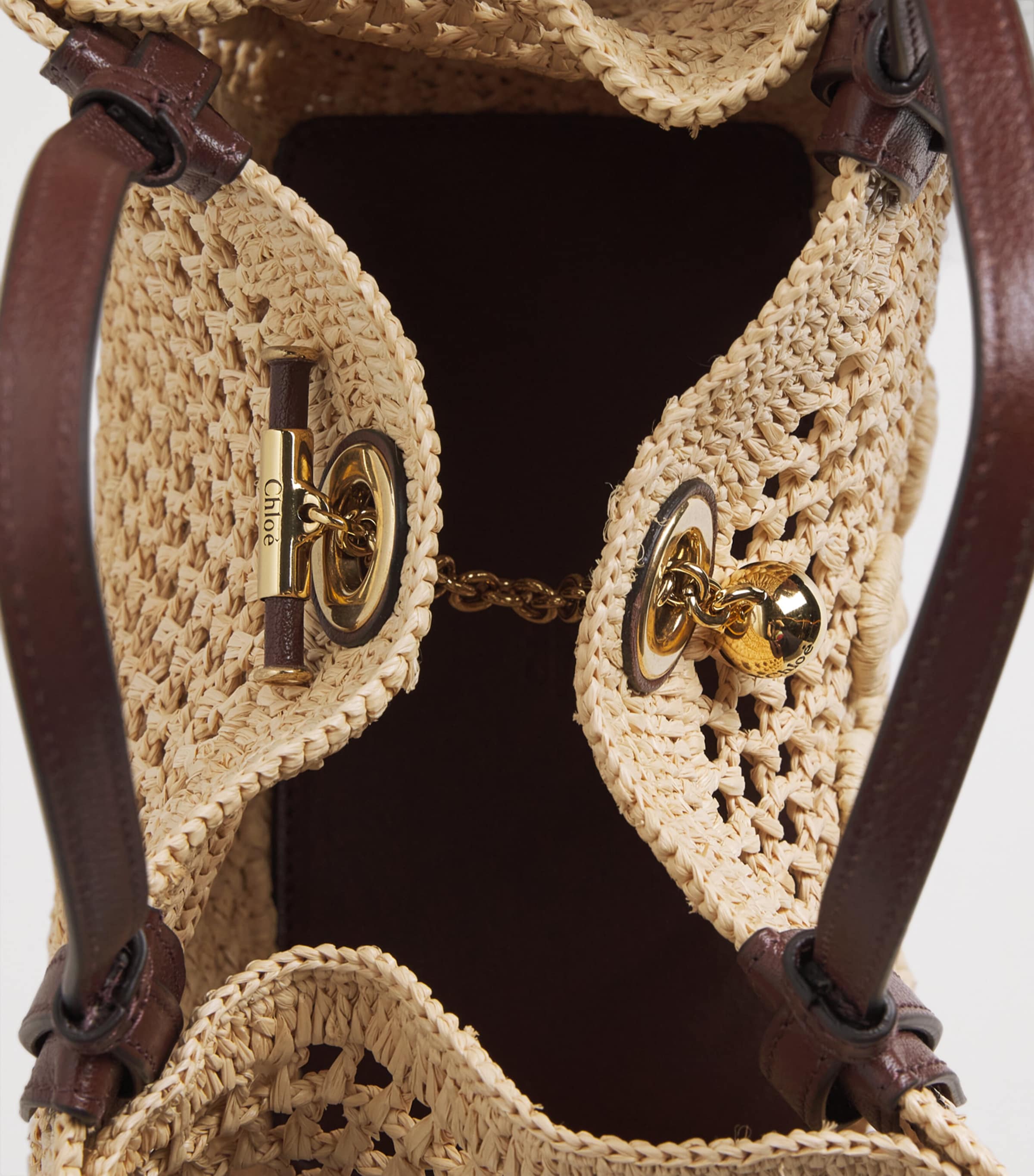 Chloé Small Raffia Iconic Double Carry Bag Hot Sand Image 5