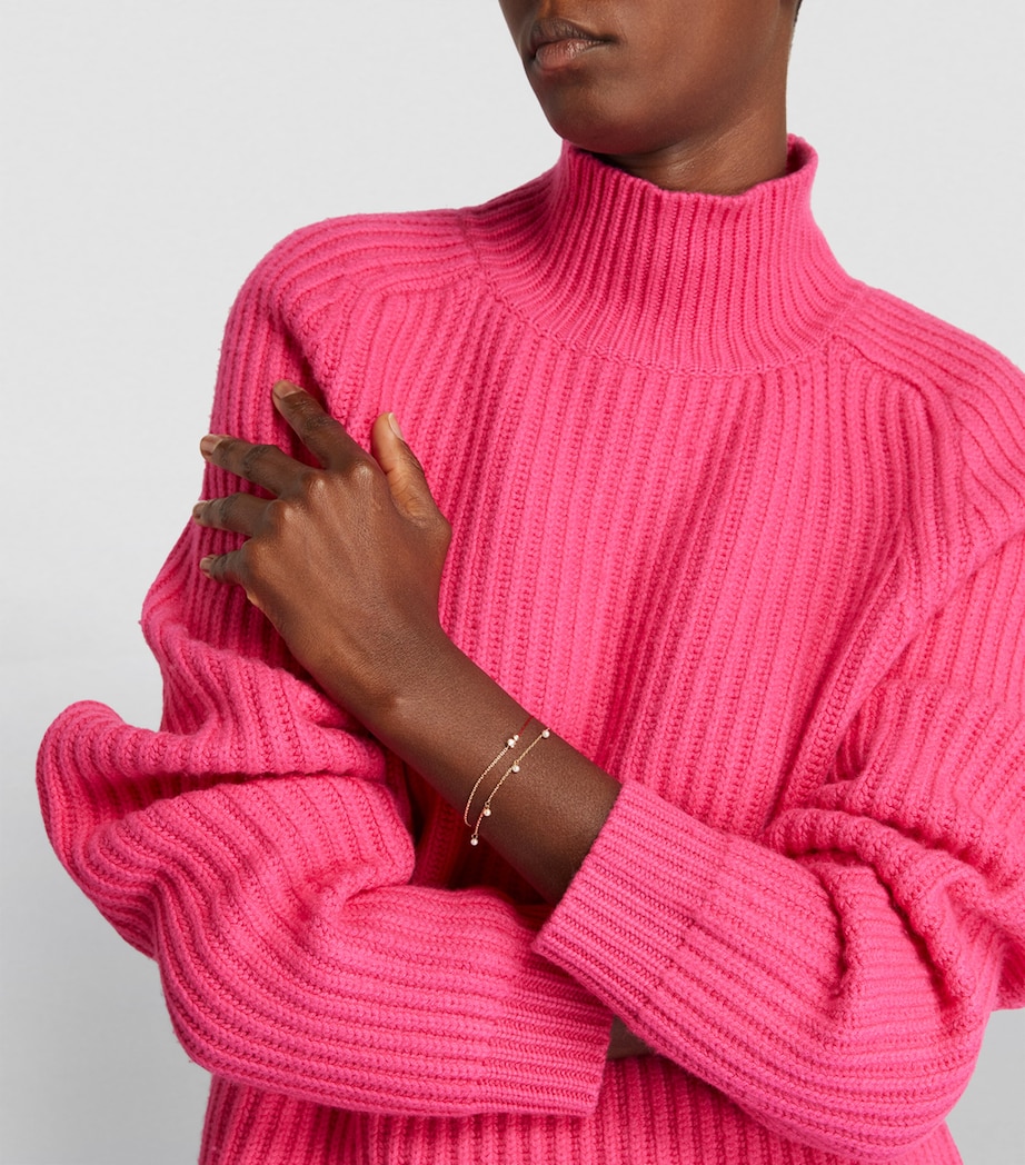 Rose Gold and Diamond Infinite String-Chain Bracelet RED Image 4