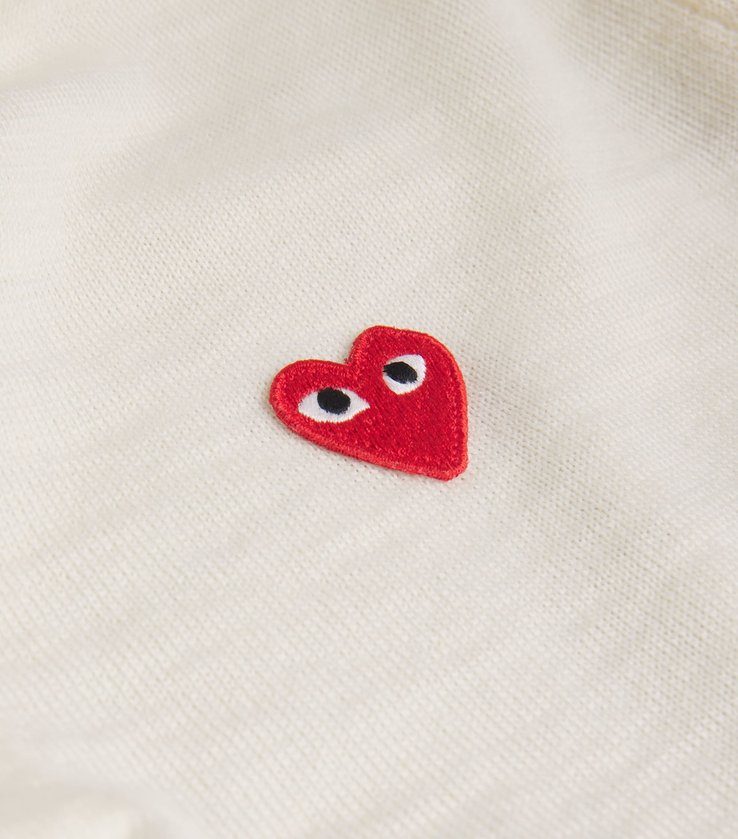 Comme Des Garçons Play Mens Wool Heart Logo Polo Shirt White Image 5