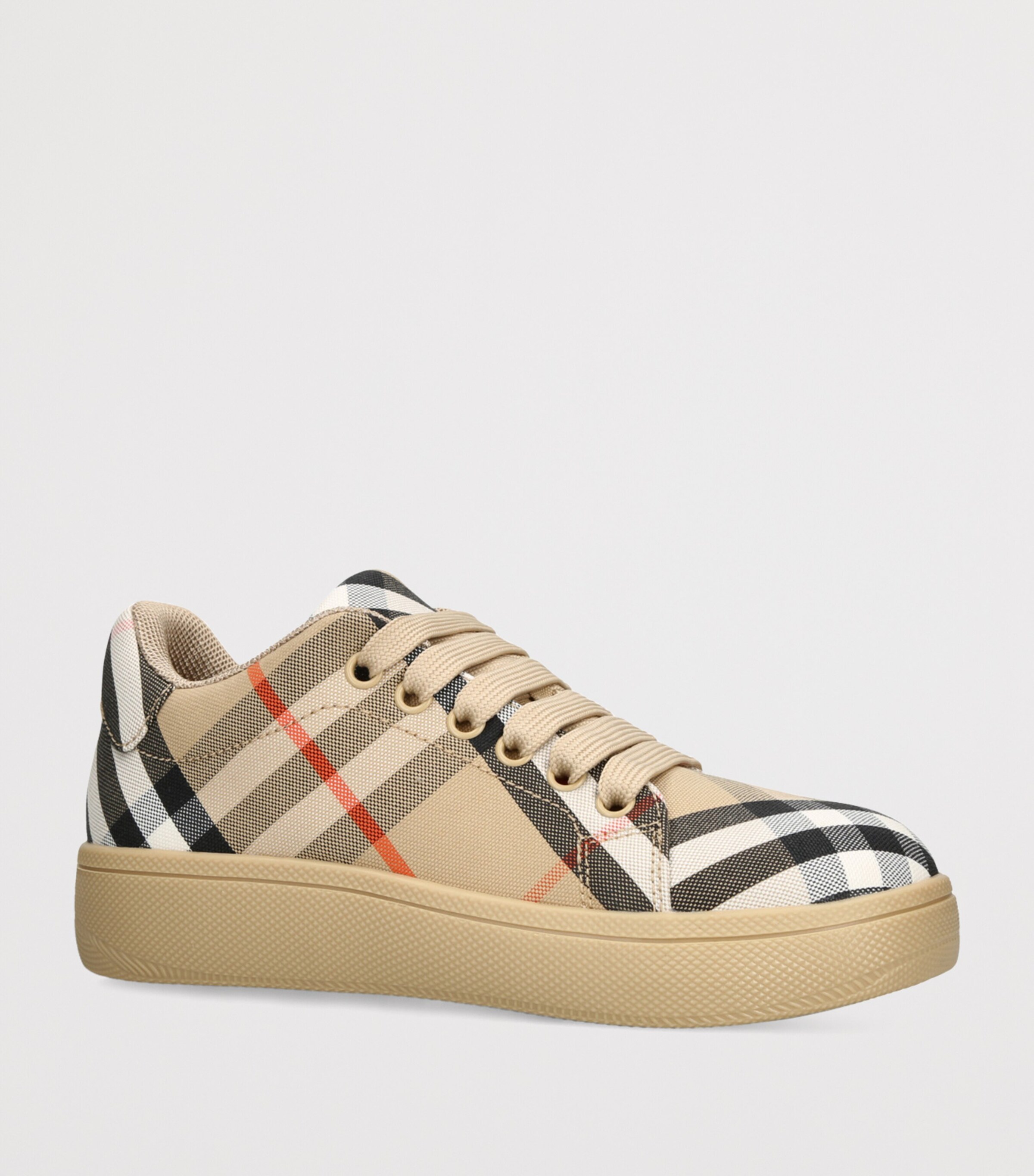 Cotton Check Sneakers BEIGE COMB Image 3