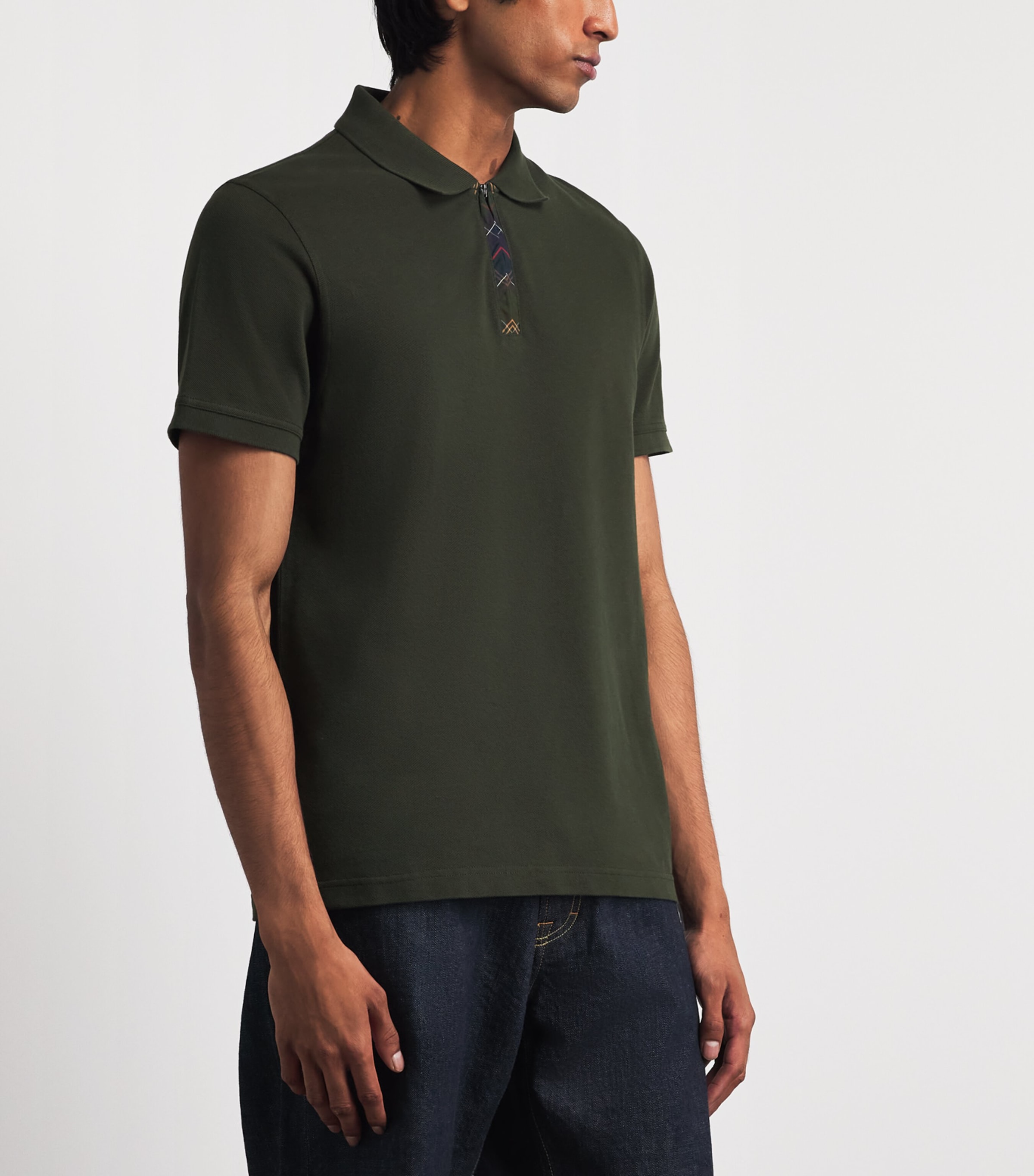 Barbour Mens Cotton Stately Polo Shirt Sage Image 4