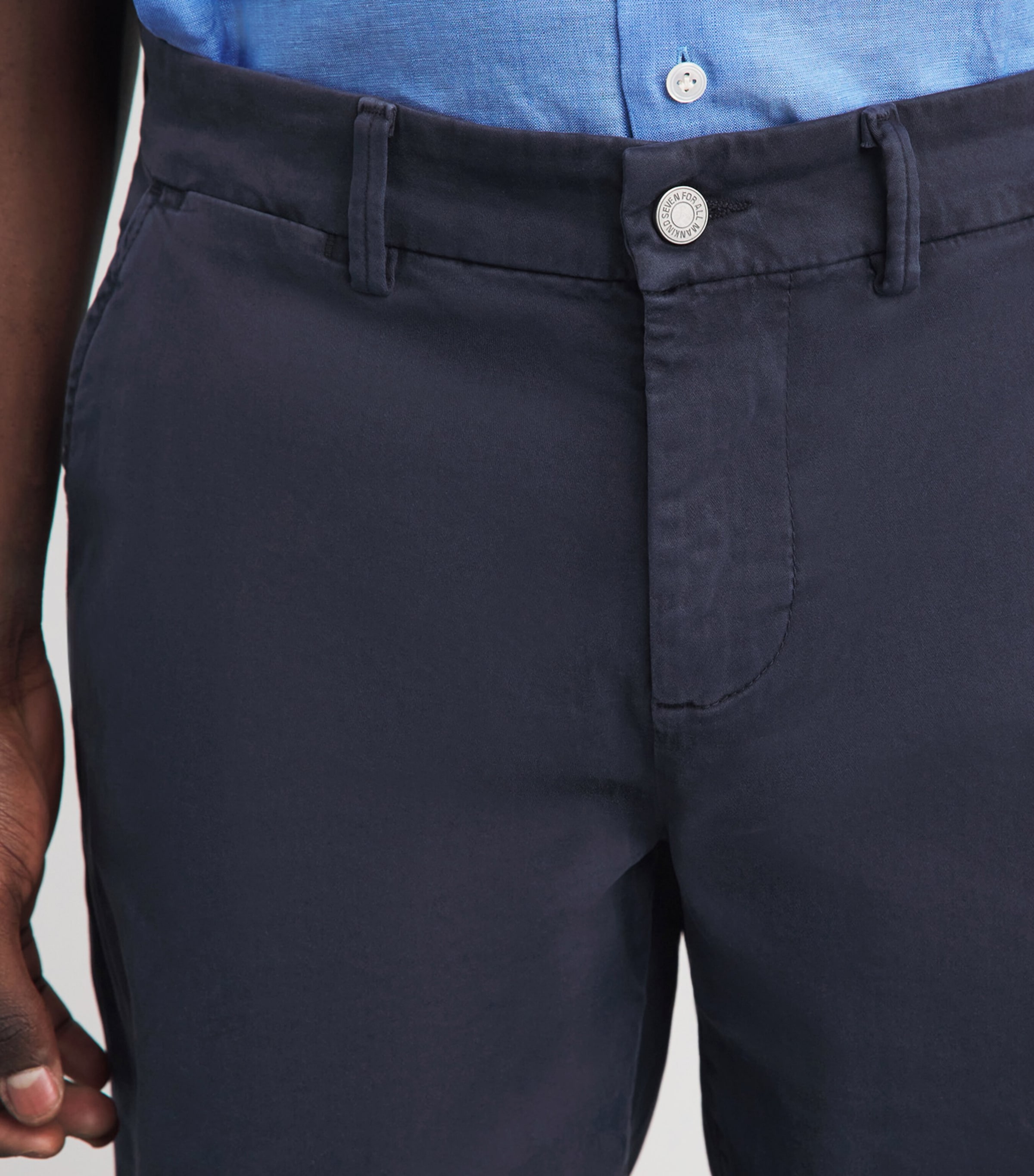 7 For All Mankind Mens Luxe Performance Chino Shorts Blue Image 3