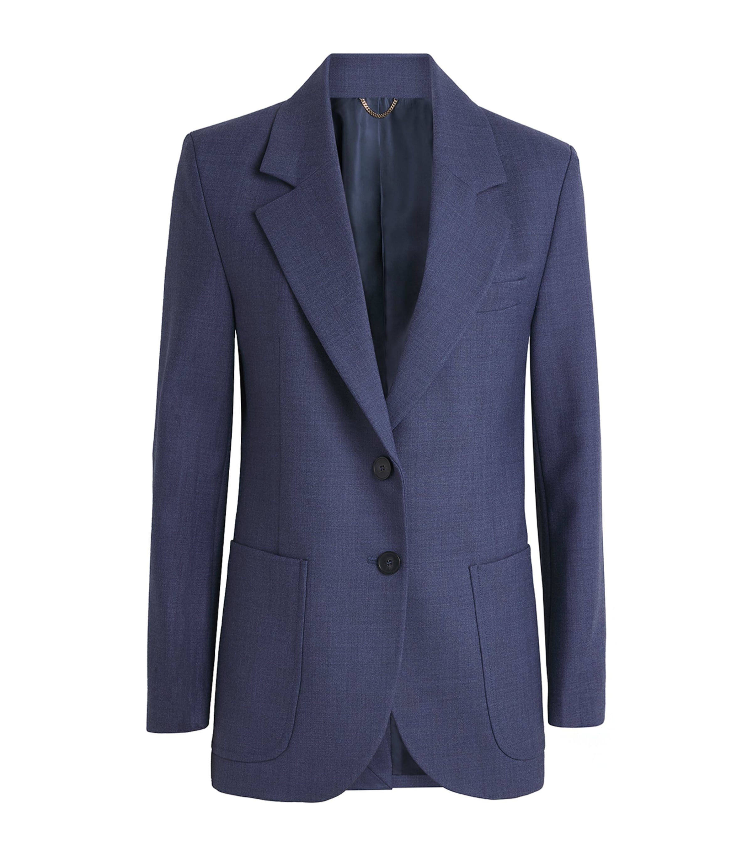 Victoria Beckham Womens Katherine Blazer Dusk Blue Melange Image 1