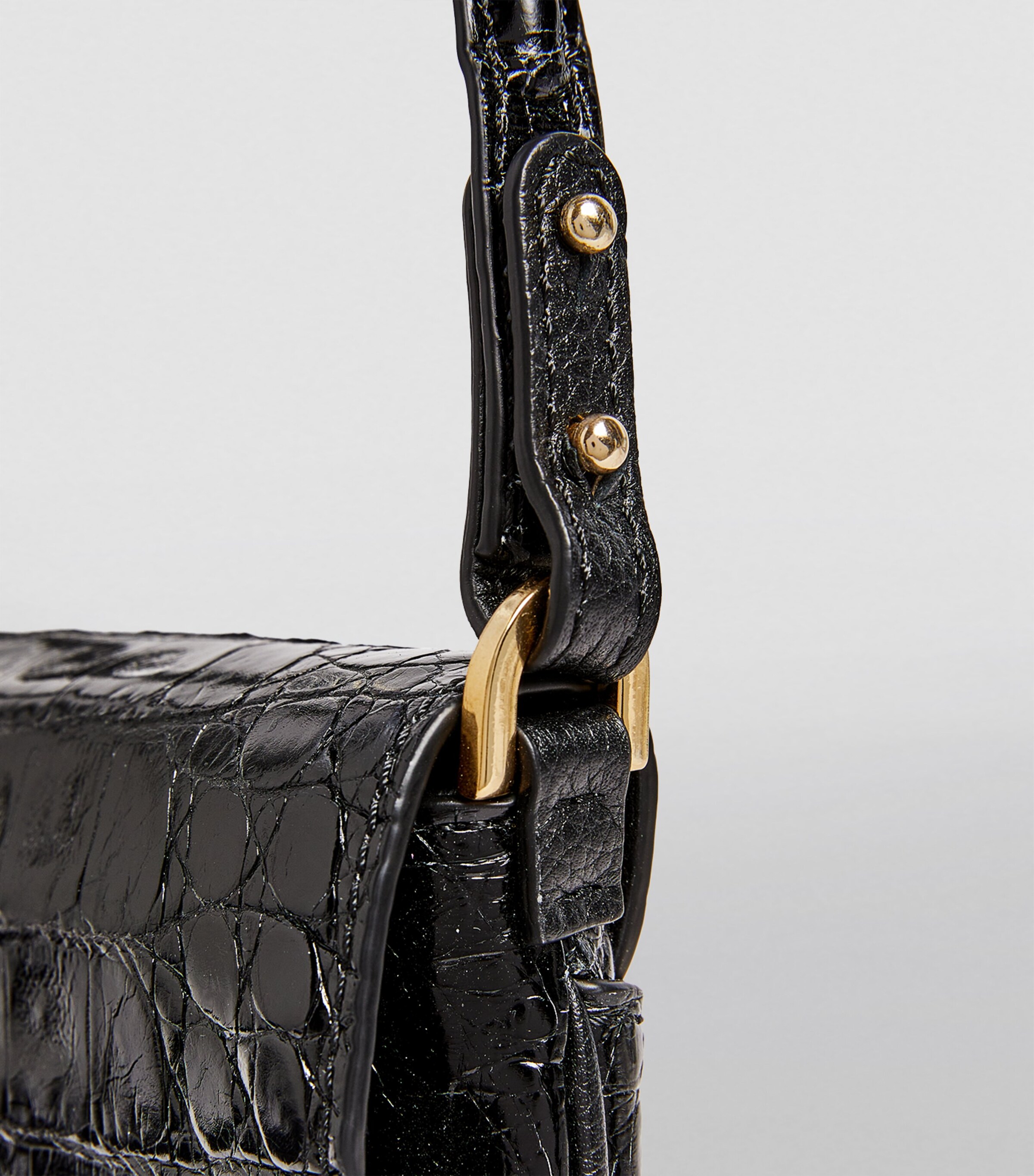 Maria Oliver Crocodile Luisa Shoulder Bag Black Bk Image 6
