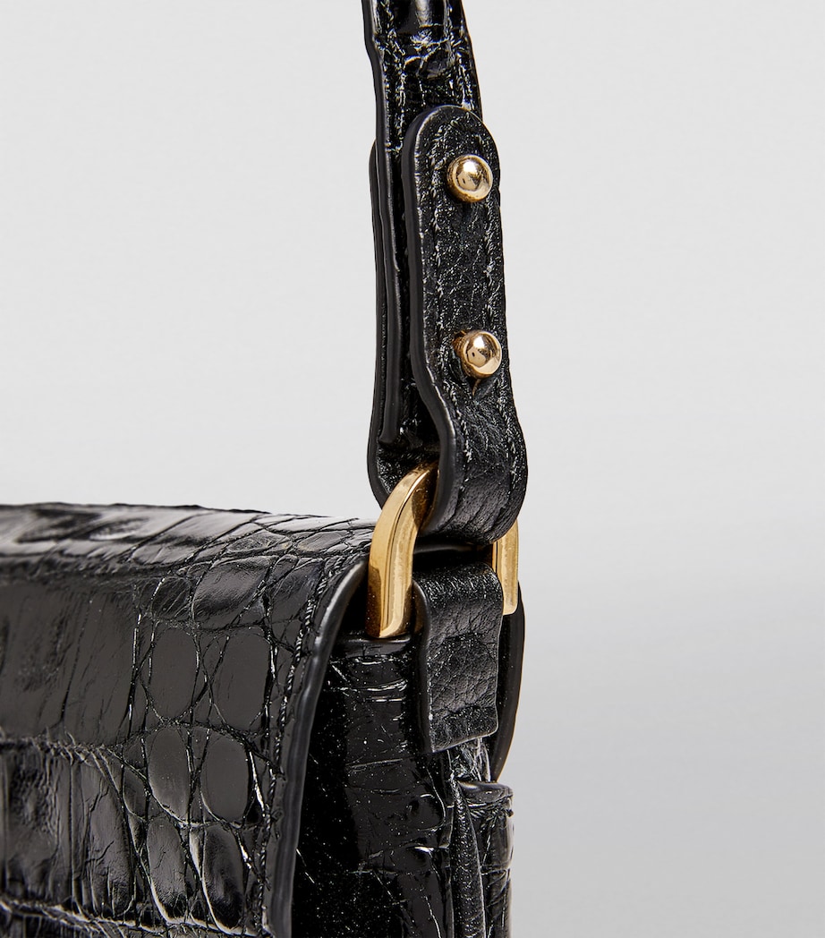 Maria Oliver Crocodile Luisa Shoulder Bag Black Bk Image 6