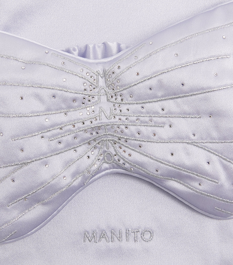 MANITO Womens Mulberry Silk Butterfly Eye Mask Orchid Petal Image 4