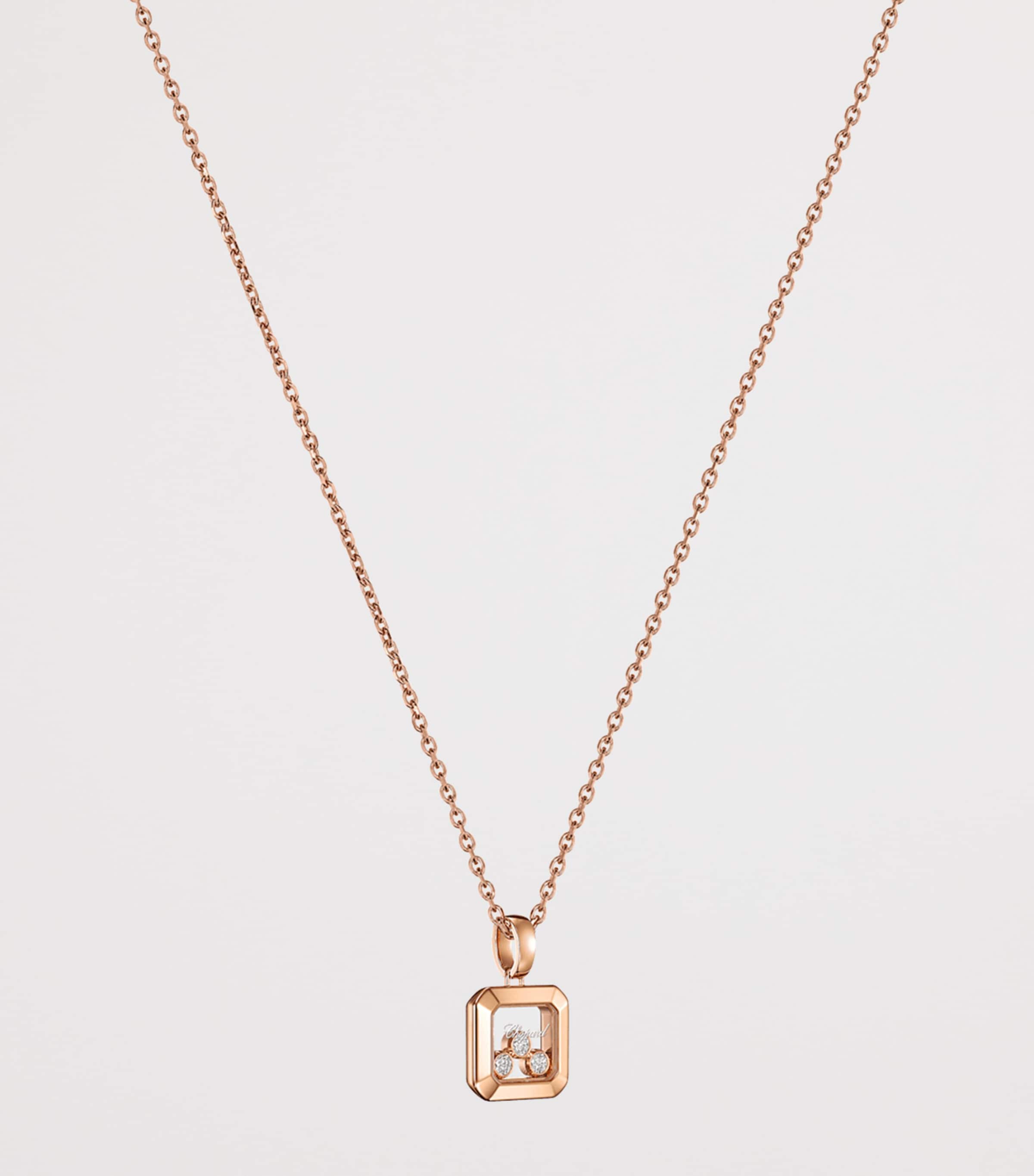 Rose Gold and Diamond Happy Diamonds Icons Necklace 18K ROSE GOLD Image 3