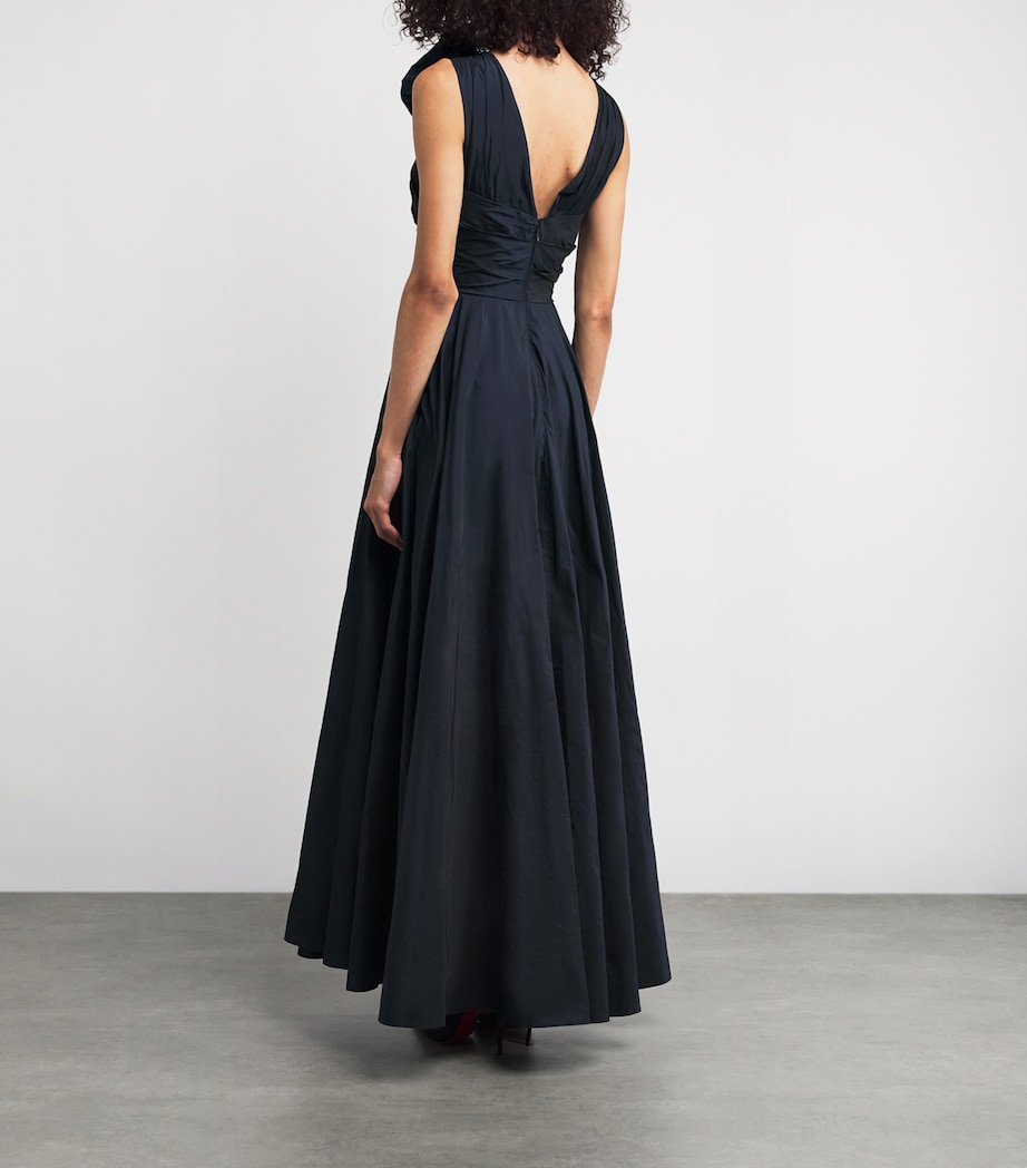 Taffeta Pleated Maxi Dress 460 NUIT Image 3
