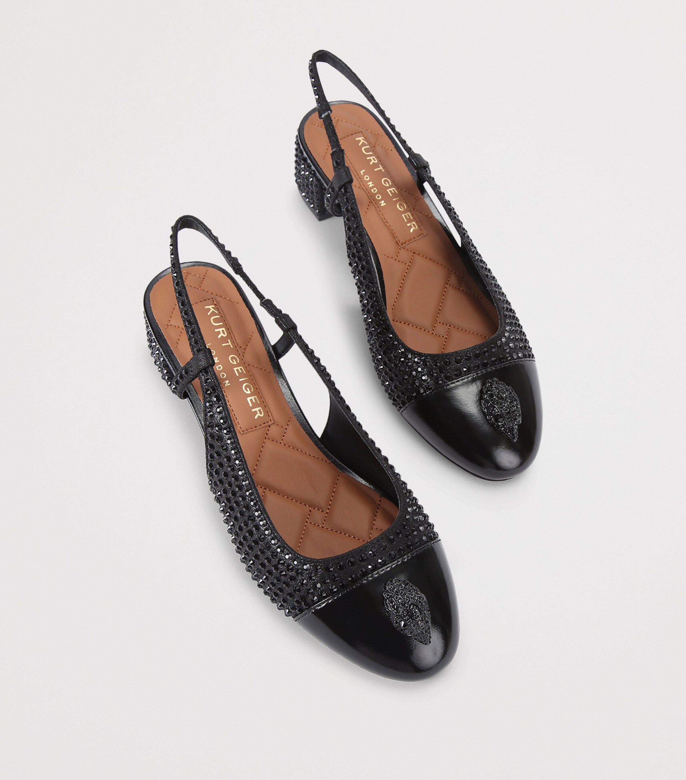 Leather Embellished Sloane Slingback Pumps 40 BLACK Image 4