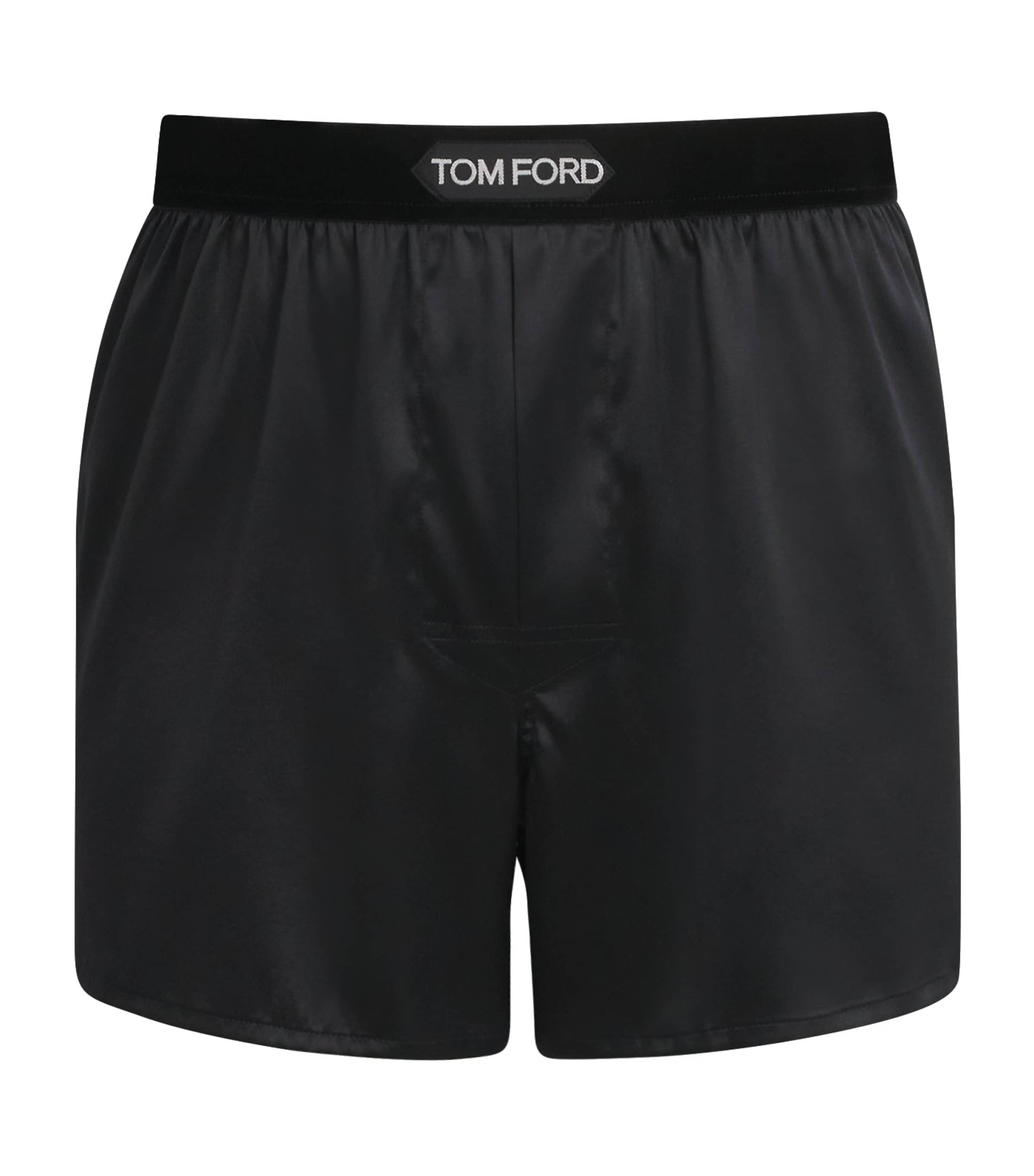 TOM FORD Mens Stretch-Silk Boxer Shorts Black Image 1