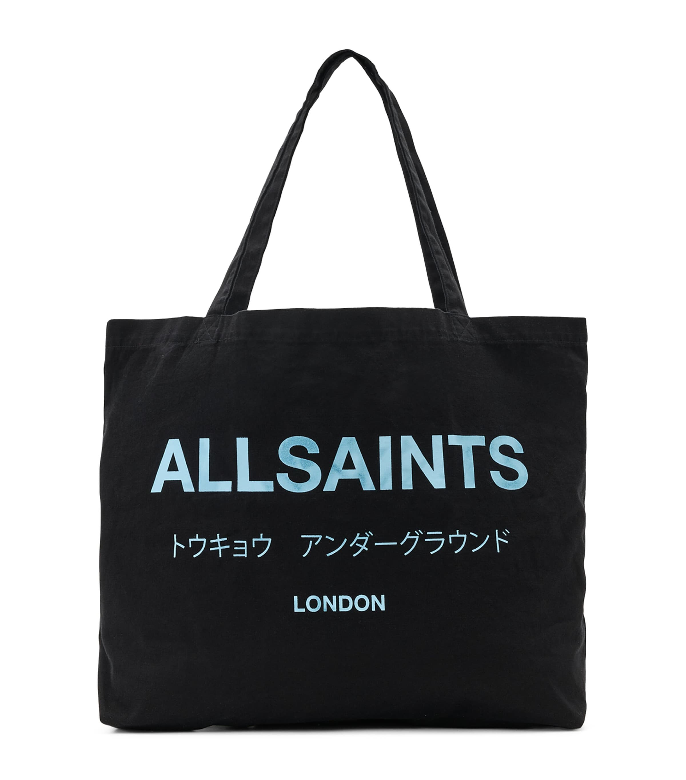 Allsaints Cotton Underground Tote Bag In Black