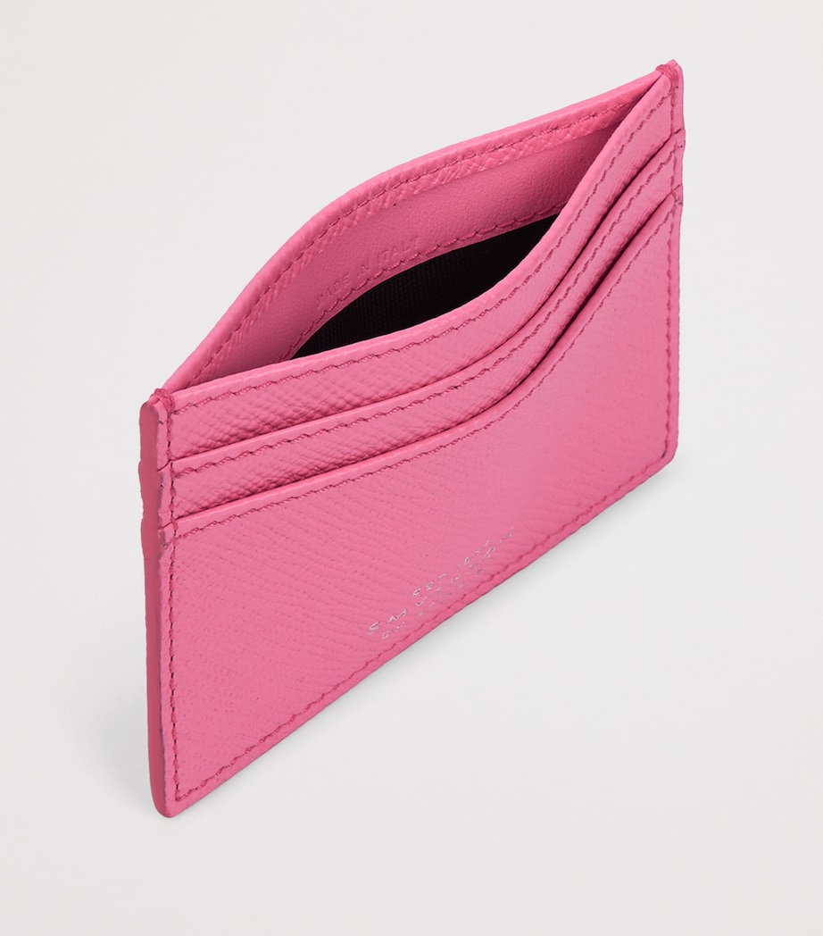 Smythson Leather Panama Card Holder Flamingo Image 2