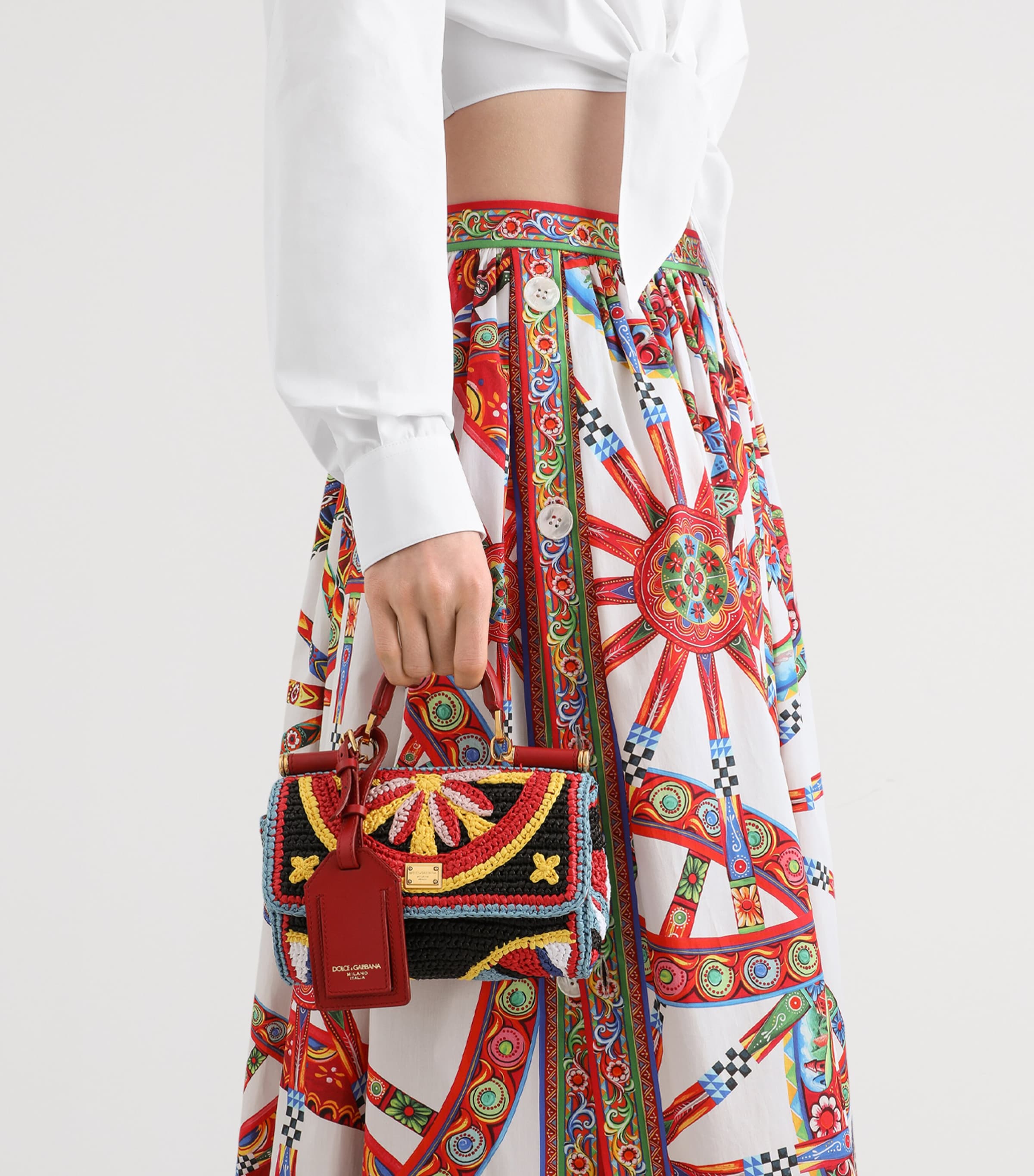 Dolce&Gabbana Raffia My Sicily Top-Handle Bag Multicolor/red Image 3