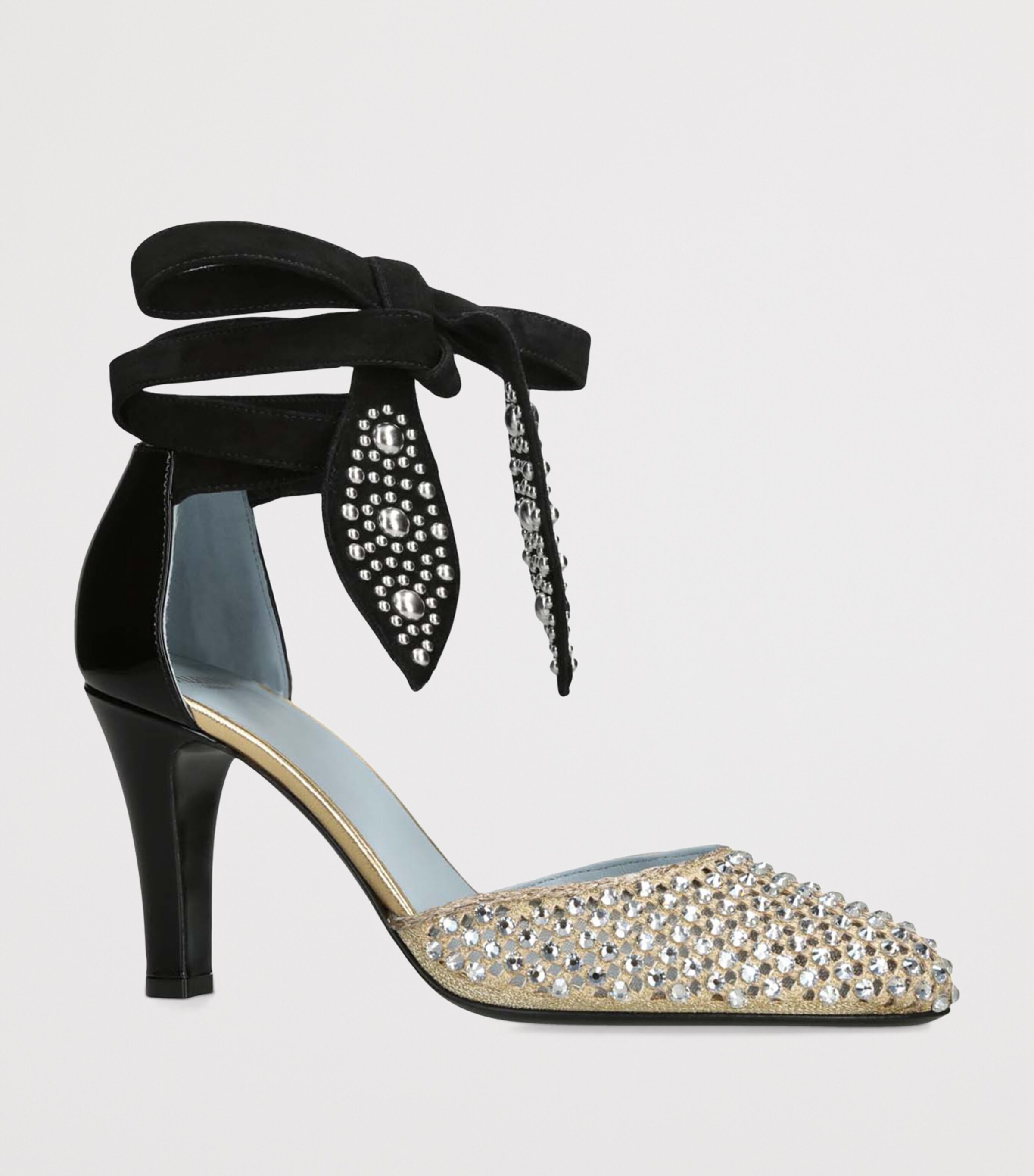 Valentino Garavani Leather FolieFoliage Dorsay Pumps 85 Black/comb Image 3