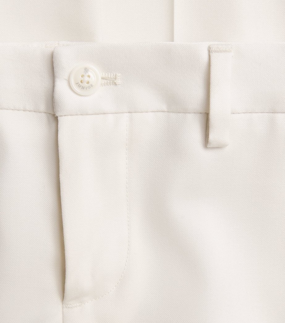 Stefano Ricci Kids Wool-Silk Chino Trousers (6-16 Years) C. White Image 3