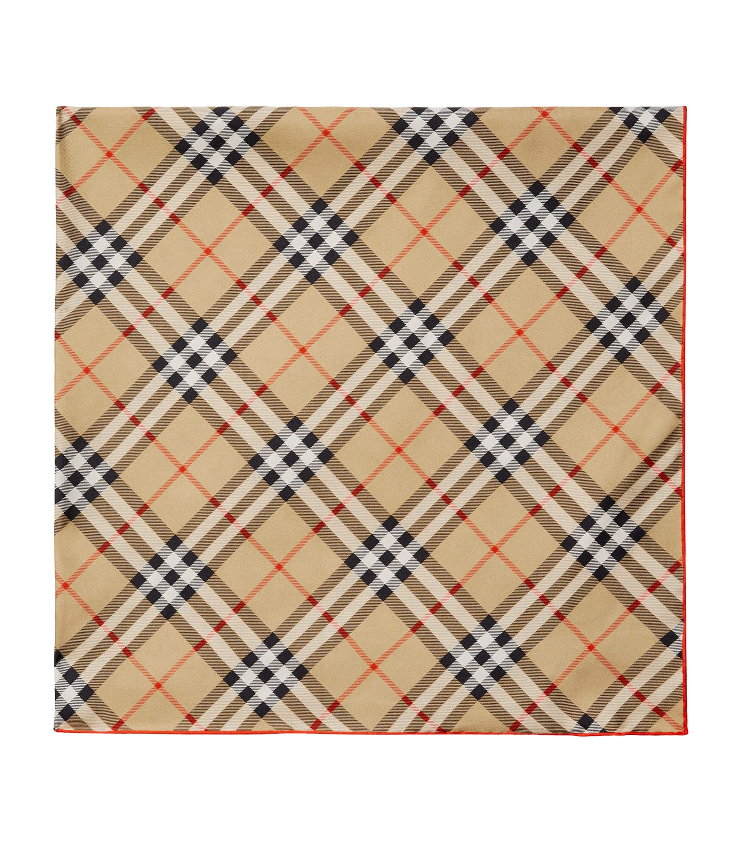 Burberry Silk Check Scarf In Brown