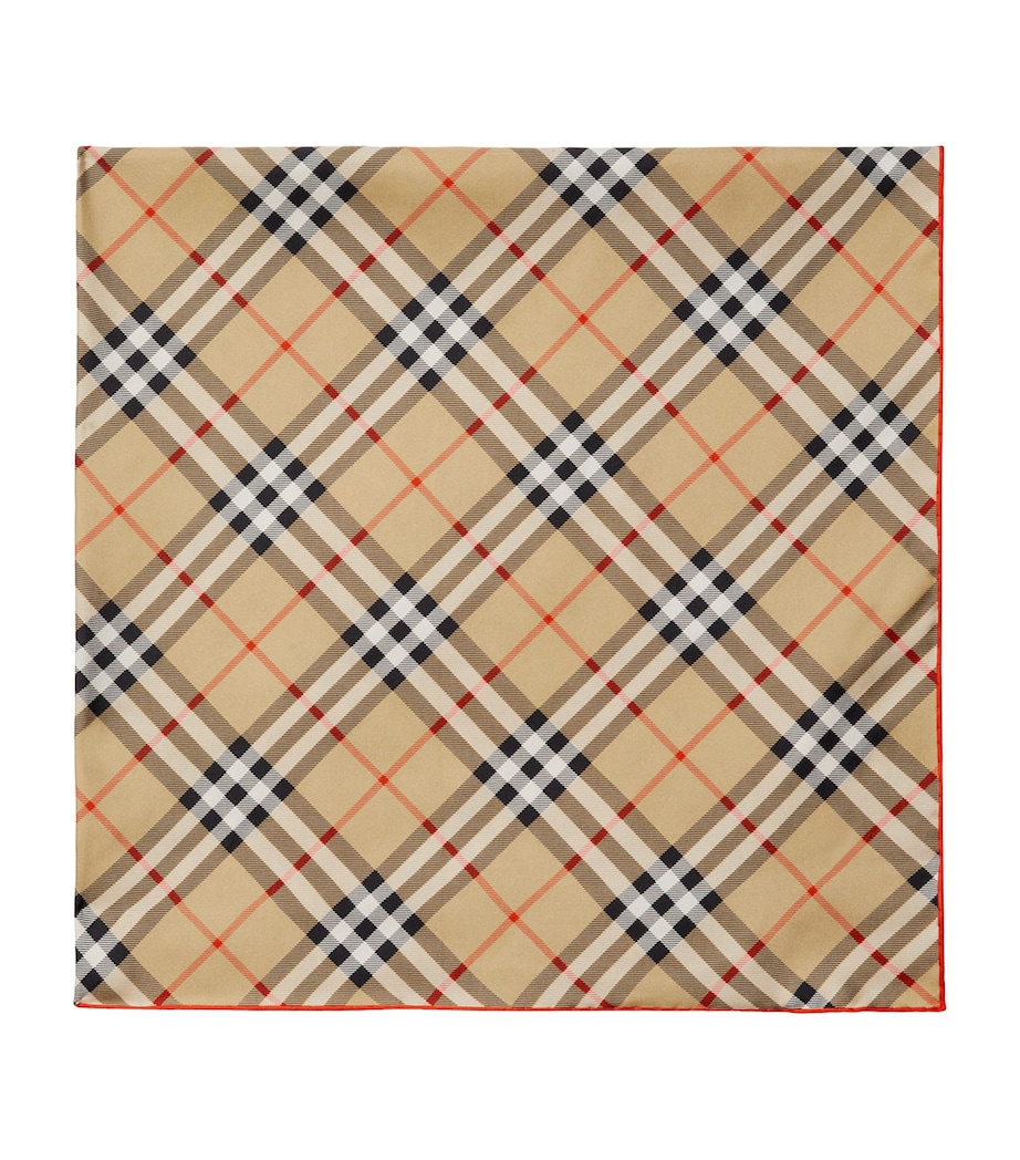 Silk Check Scarf SAND Image 1
