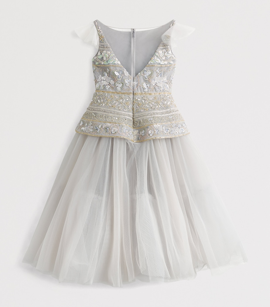 MAISON AVA Tulle Embroidered Dress (6-14 Years) Ivory Image 2