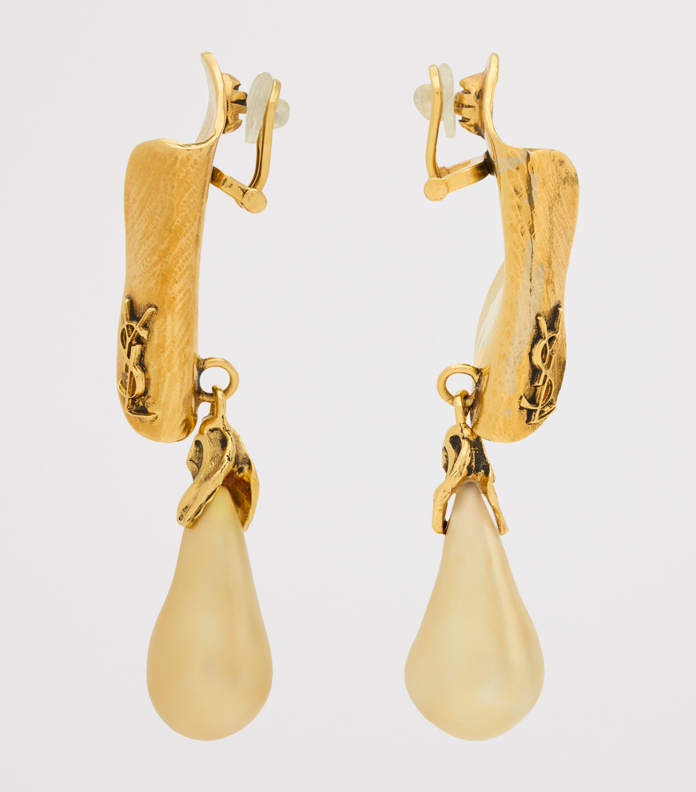 Saint Laurent Faux Pearl Cassandra Earrings Image 3