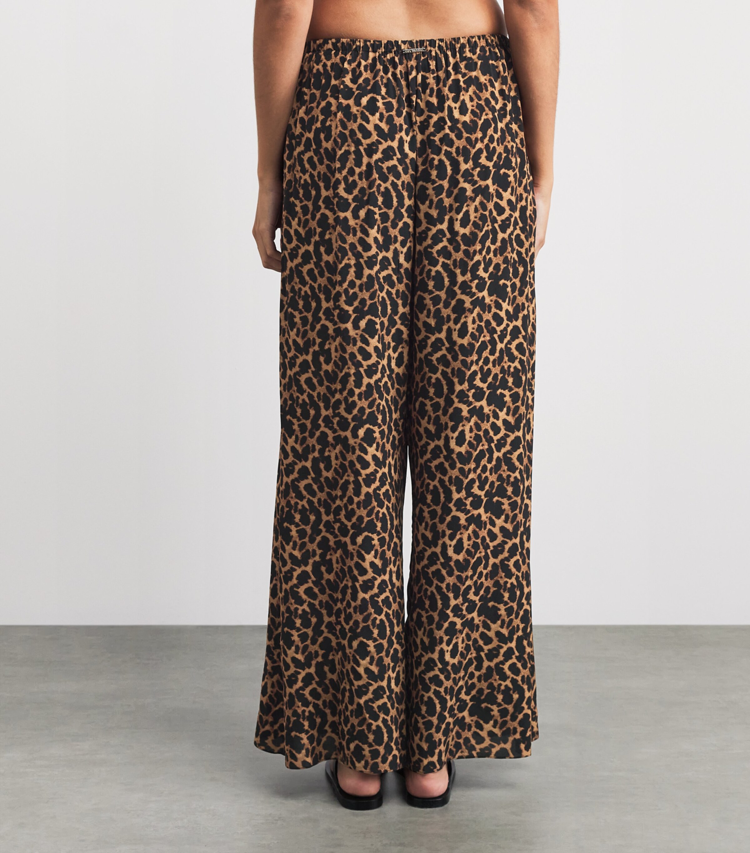 AWAY THAT DAY Womens St Barts Wide-Leg Trousers Leopard Print Image 5