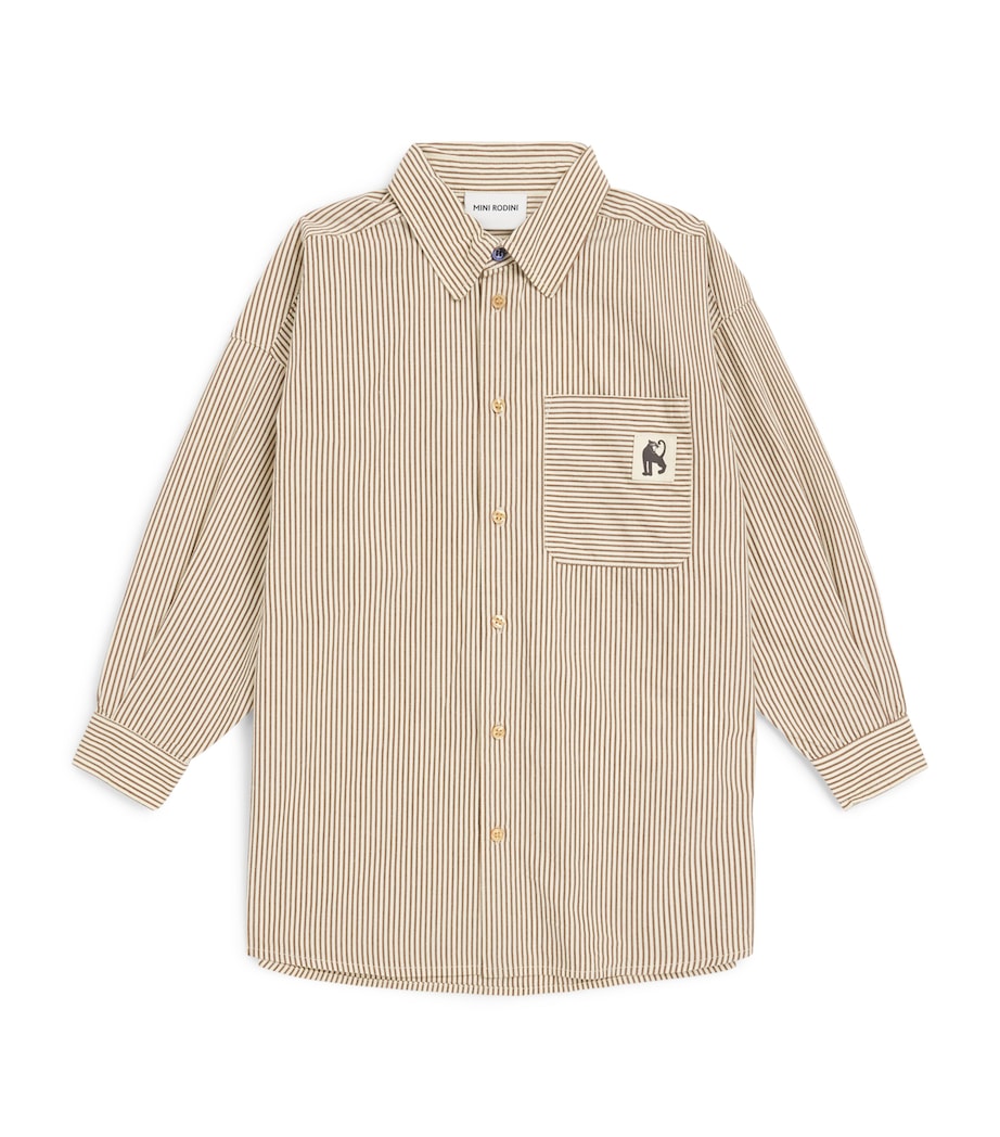 Mini Rodini Cotton Poplin Stripe Shirt (3-11 Years) Image 1