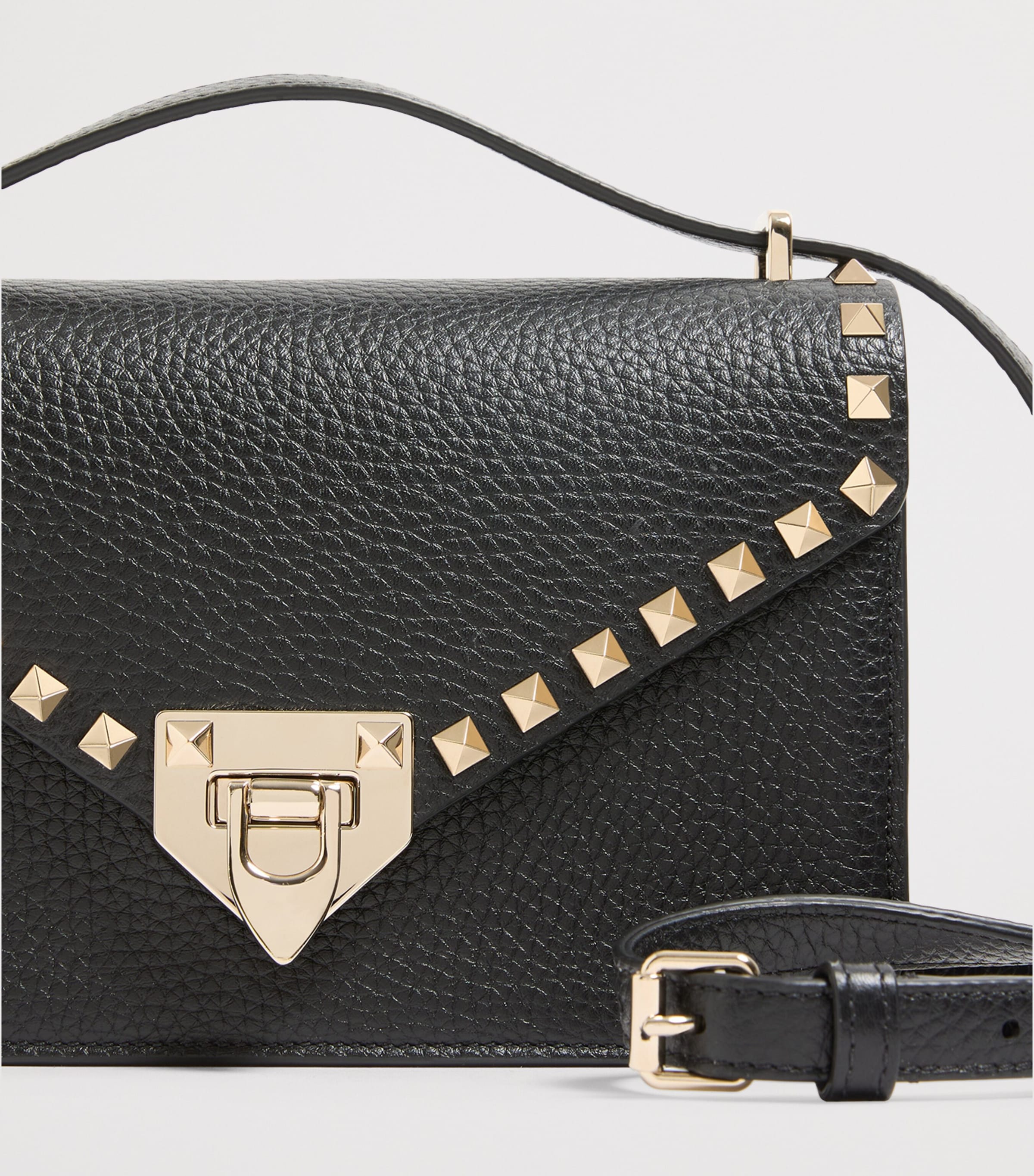 Valentino Garavani Grained Leather Rockstud Shoulder Bag Image 6