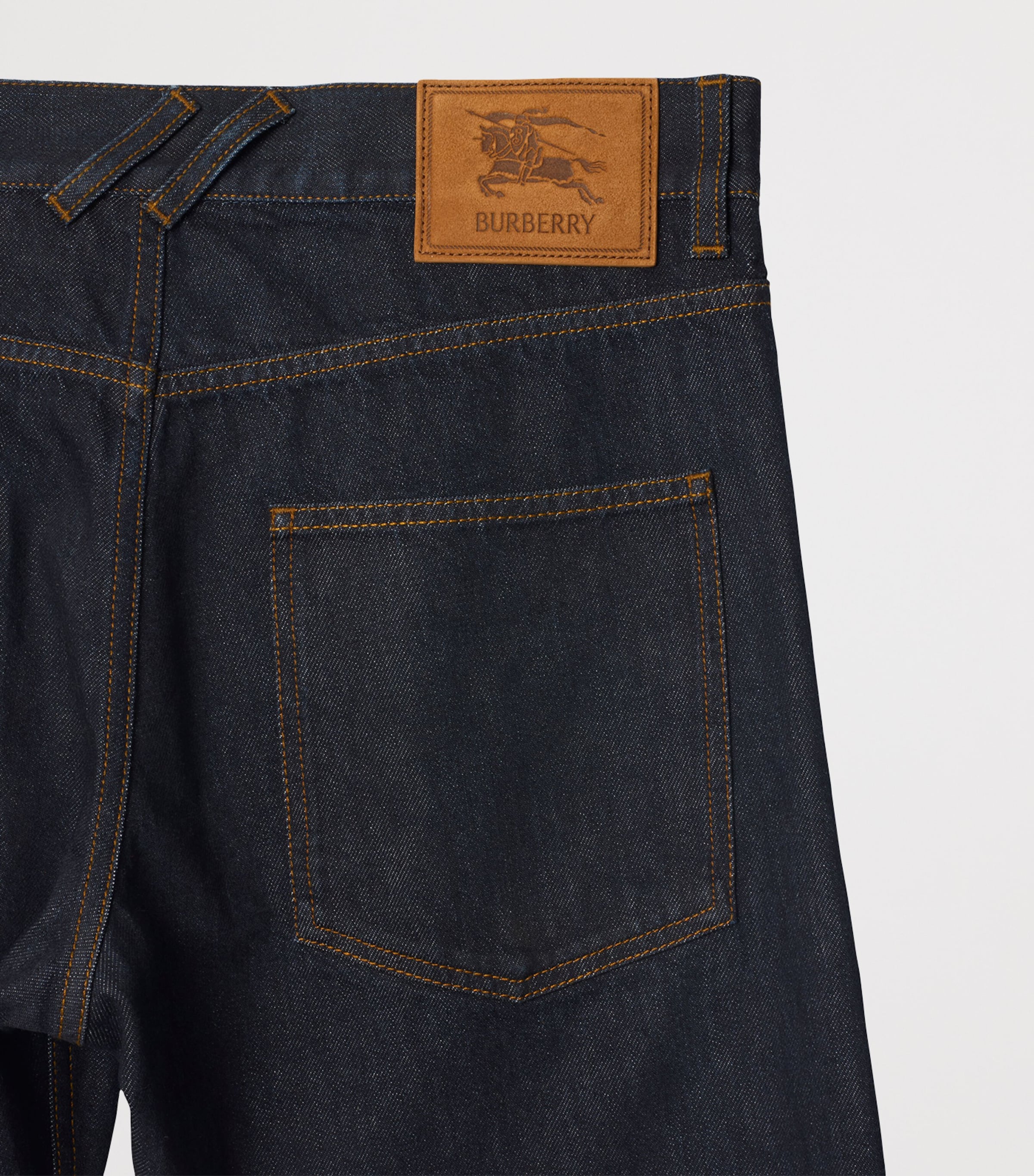 Burberry Navy Selvedge Denim Turn-Up Straight Jeans | Harrods US