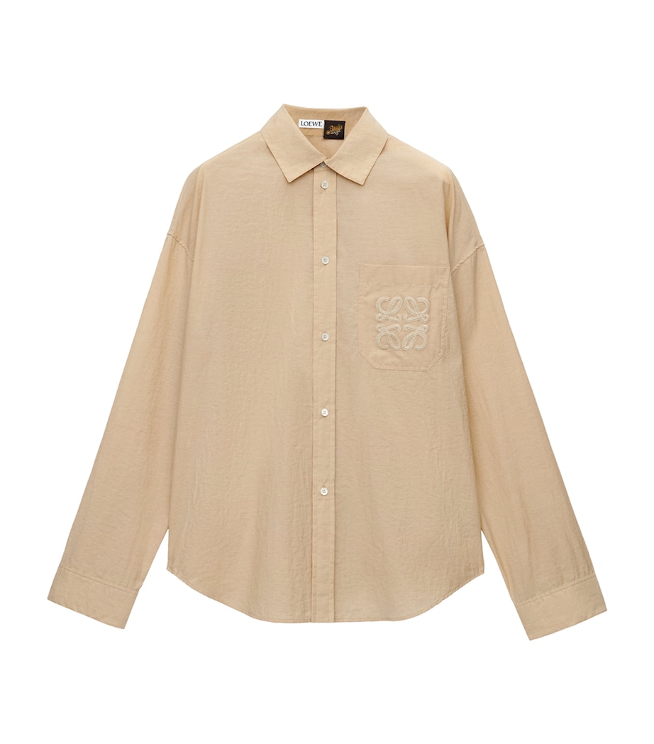 x Paula's Ibiza Cotton-Blend Anagram Shirt LIGHT BEIGE Image 1