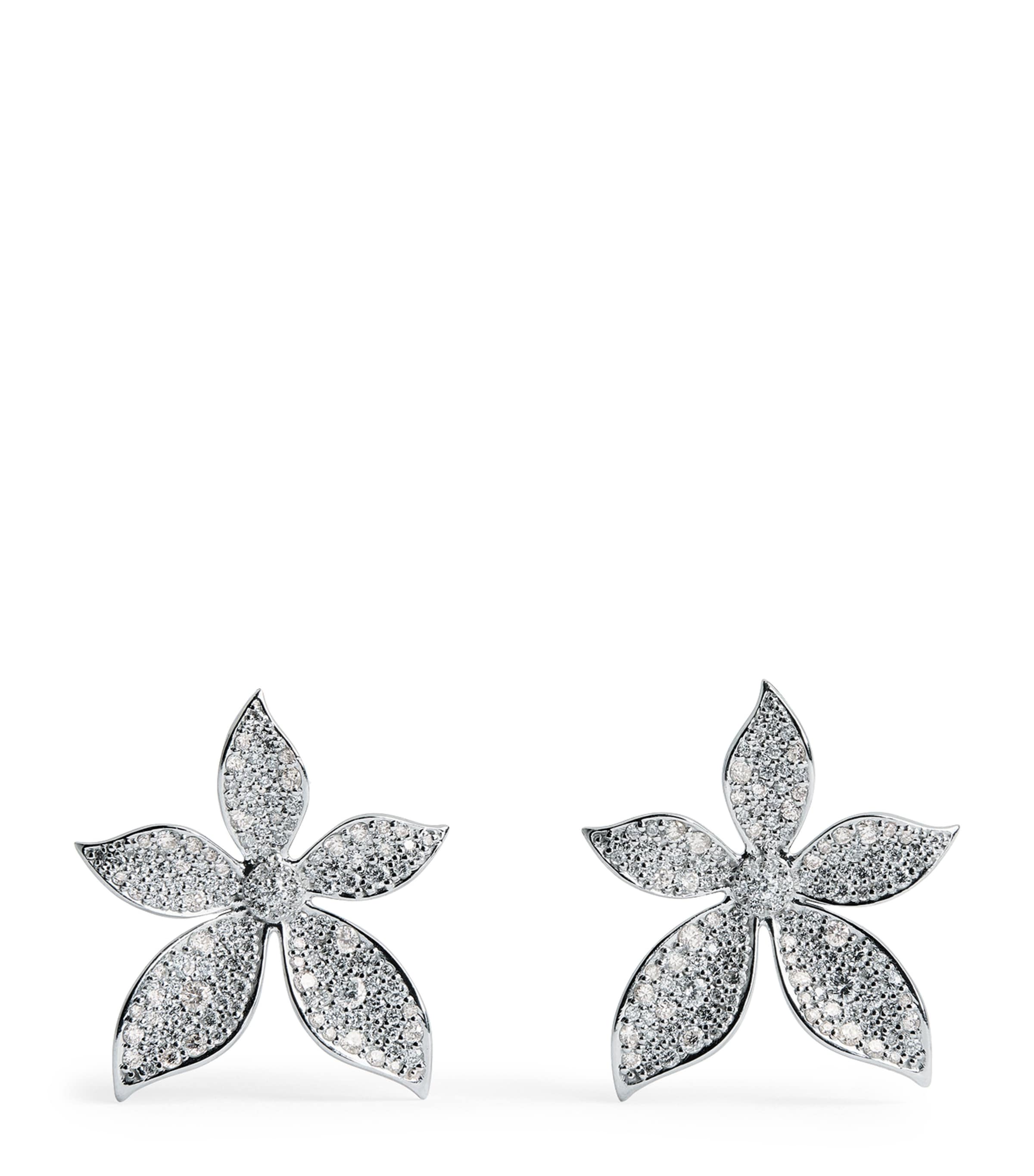 Bee Goddess White Gold And Diamond Secret Garden Gloria Earrings In White